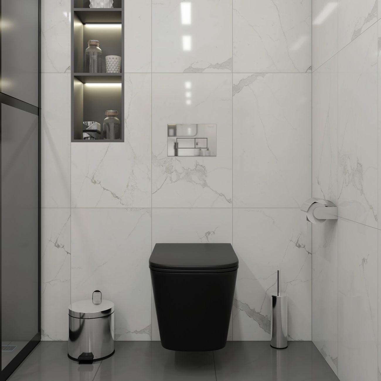 Комплекты для монтажа унитаза Teymi Helmi Black кнопка хром F16673