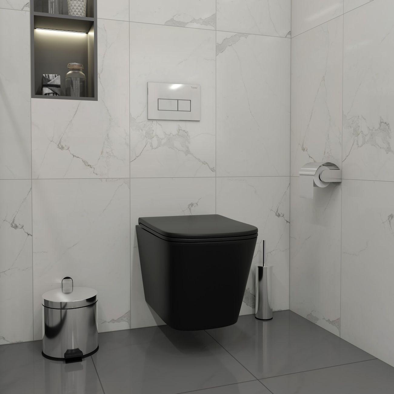 Комплекты для монтажа унитаза Teymi Helmi Black кнопка хром F16673