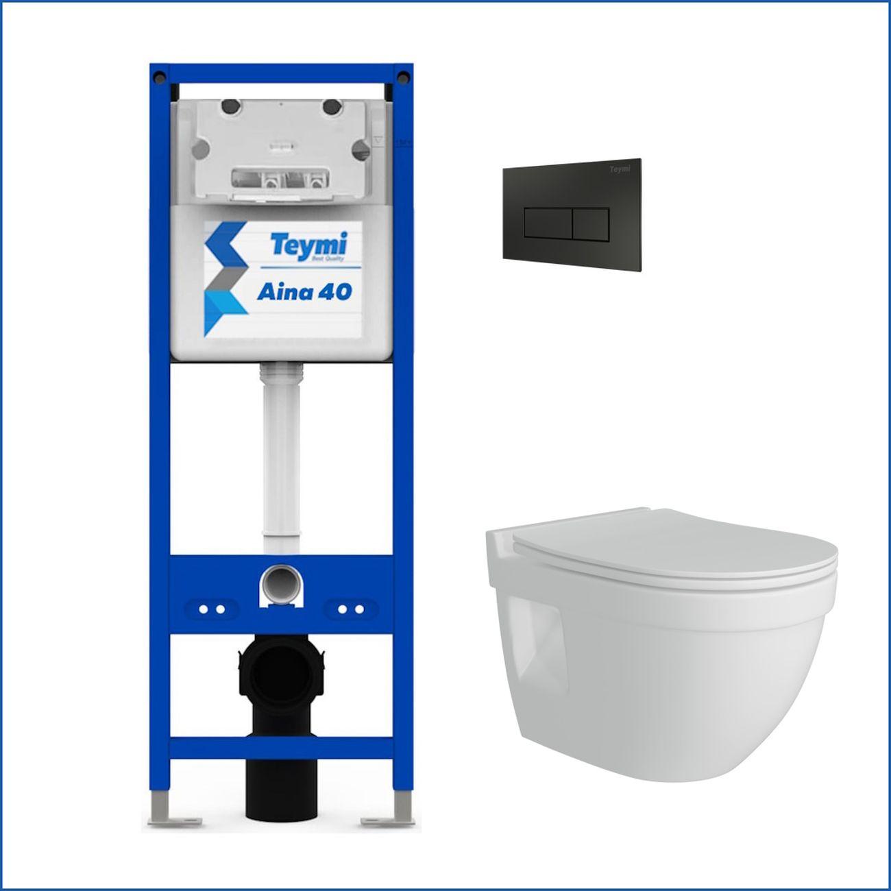 Комплекты для монтажа унитаза Teymi Vitra Pro кнопка черная F16698