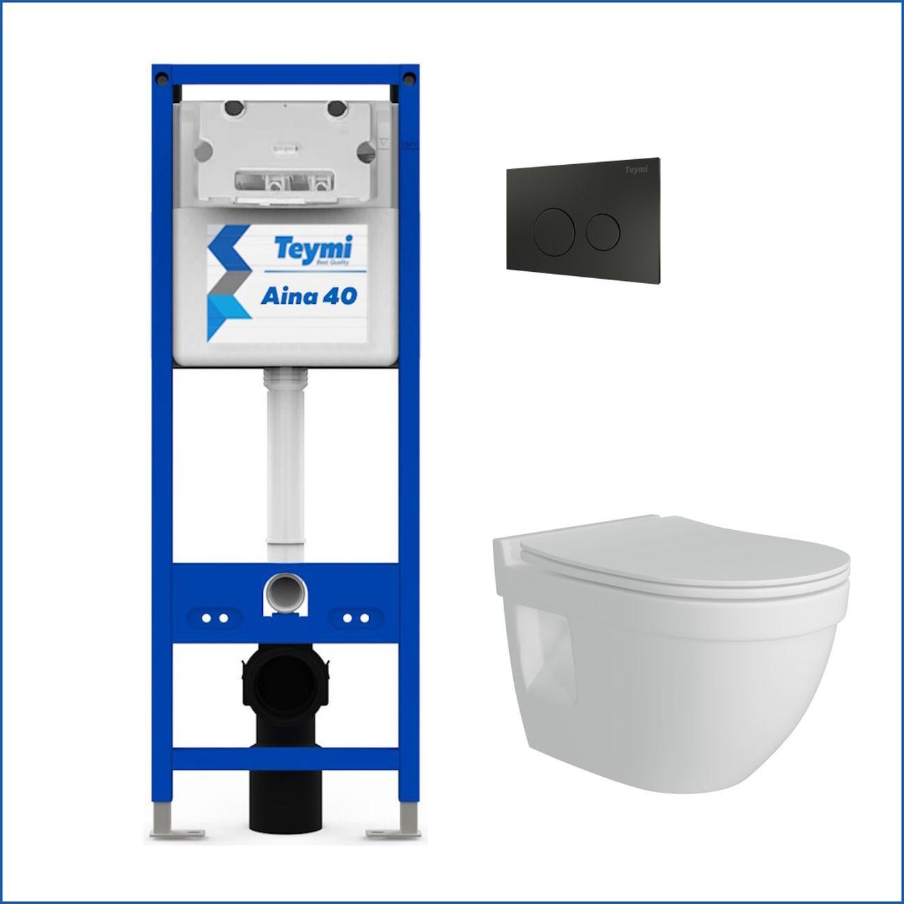 Комплекты для монтажа унитаза Teymi Vitra Pro кнопка черная F16700