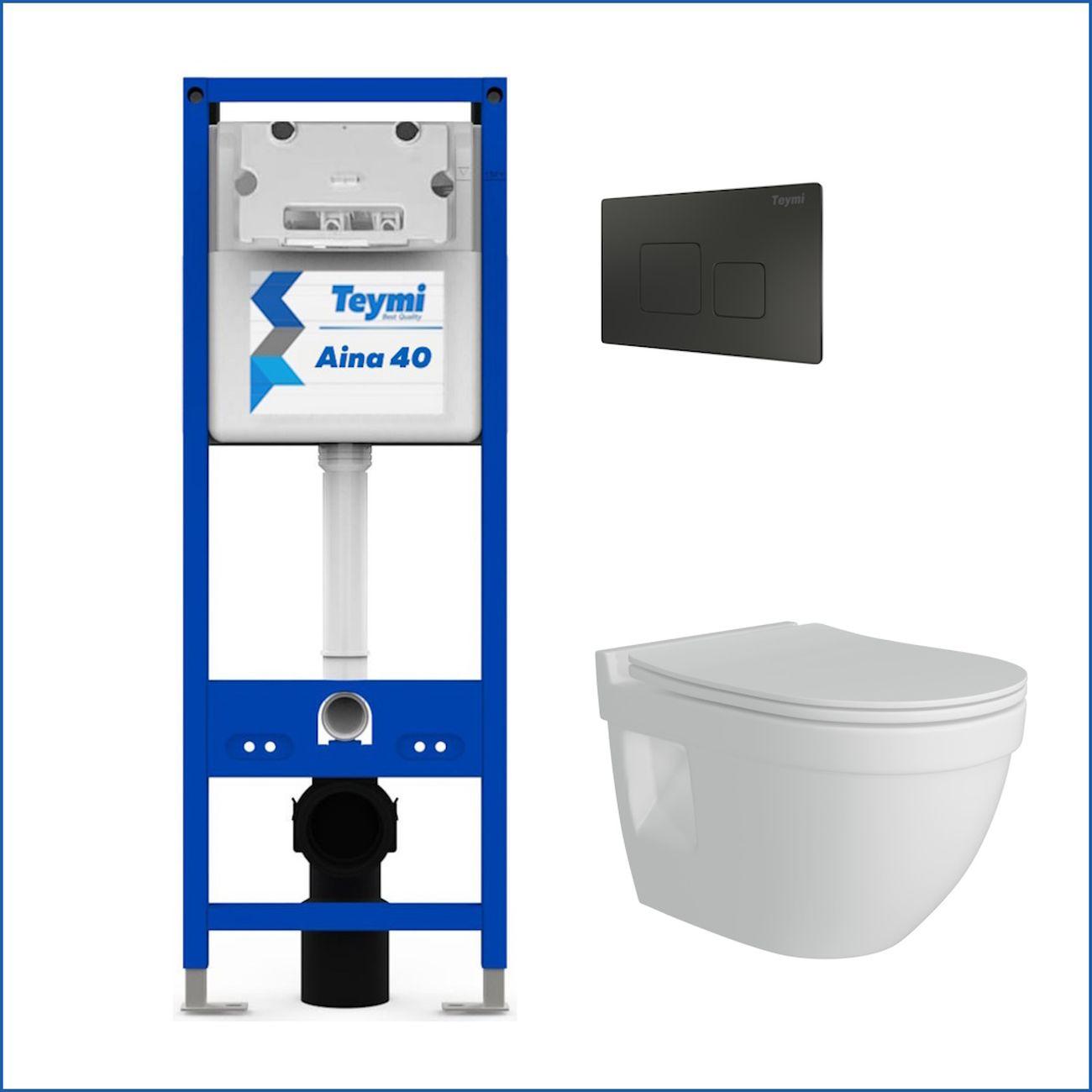 Комплекты для монтажа унитаза Teymi Vitra Pro кнопка черная F16704