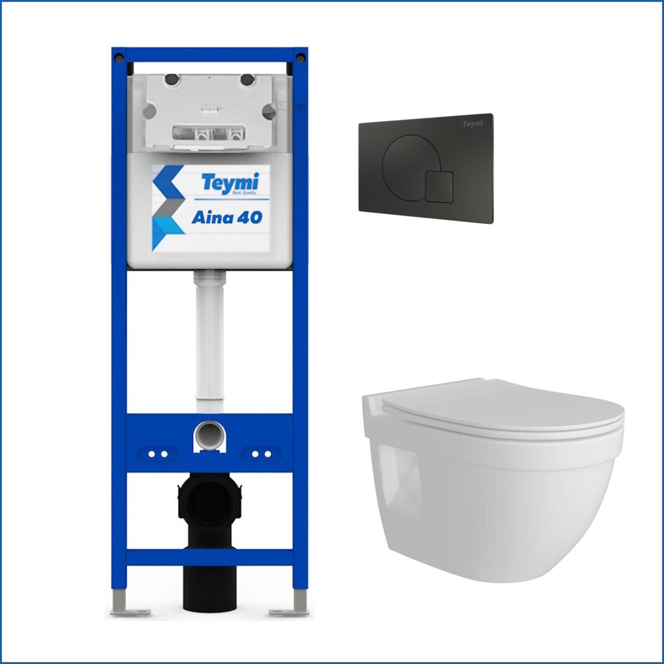 Комплекты для монтажа унитаза Teymi Vitra Pro кнопка черная F16710