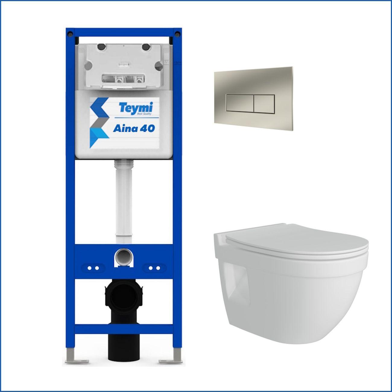 Комплекты для монтажа унитаза Teymi Vitra Pro кнопка нержавеющая сталь F16712