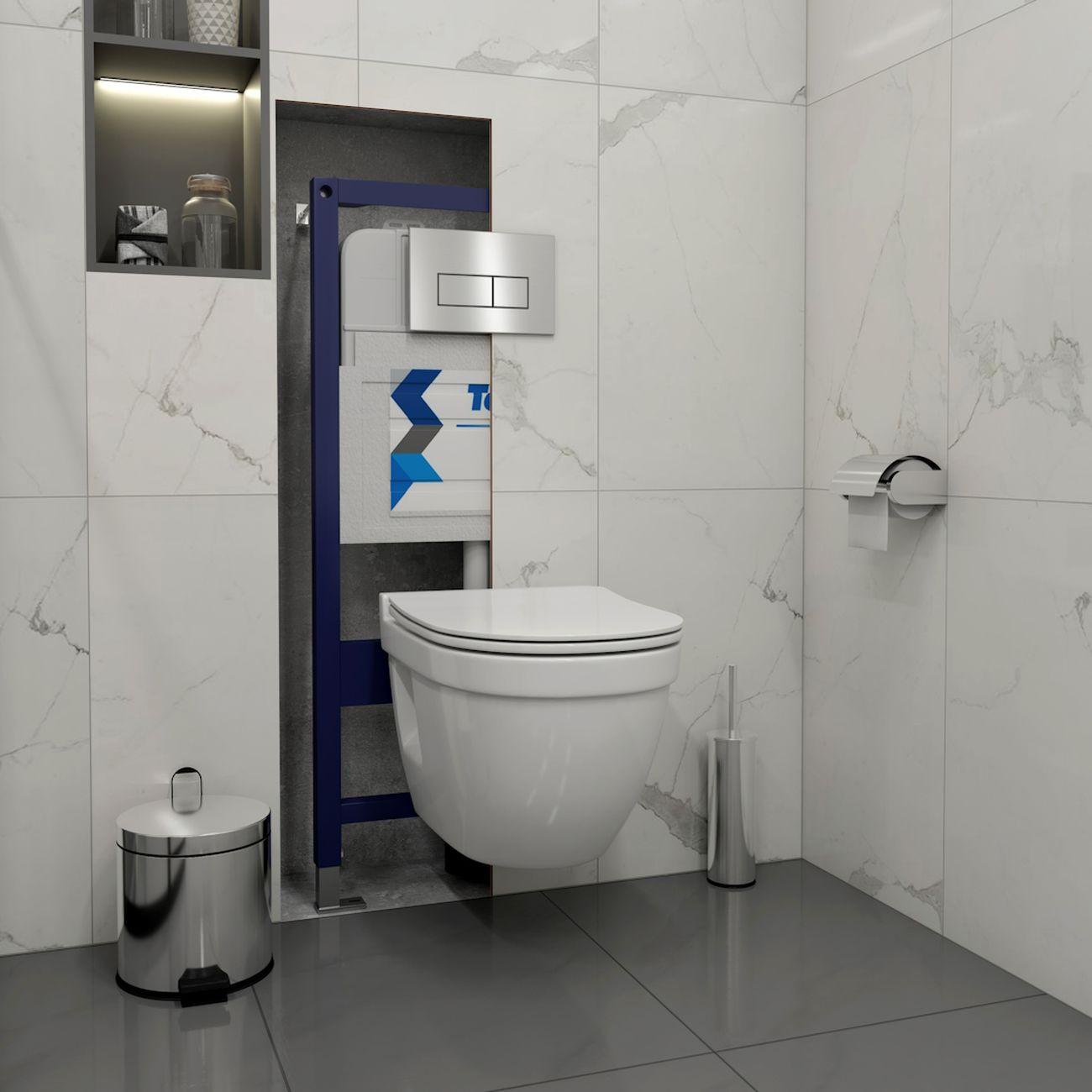 Комплекты для монтажа унитаза Teymi Vitra Pro кнопка нержавеющая сталь F16712