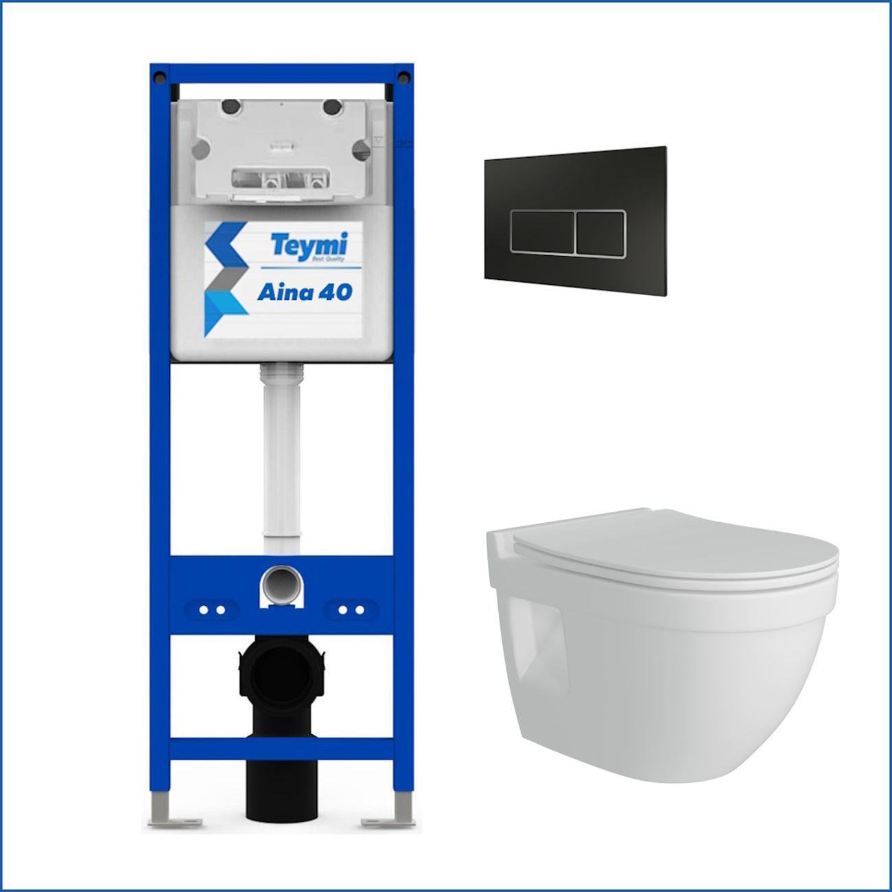 Комплекты для монтажа унитаза Teymi Vitra Pro кнопка черная / хром F16713