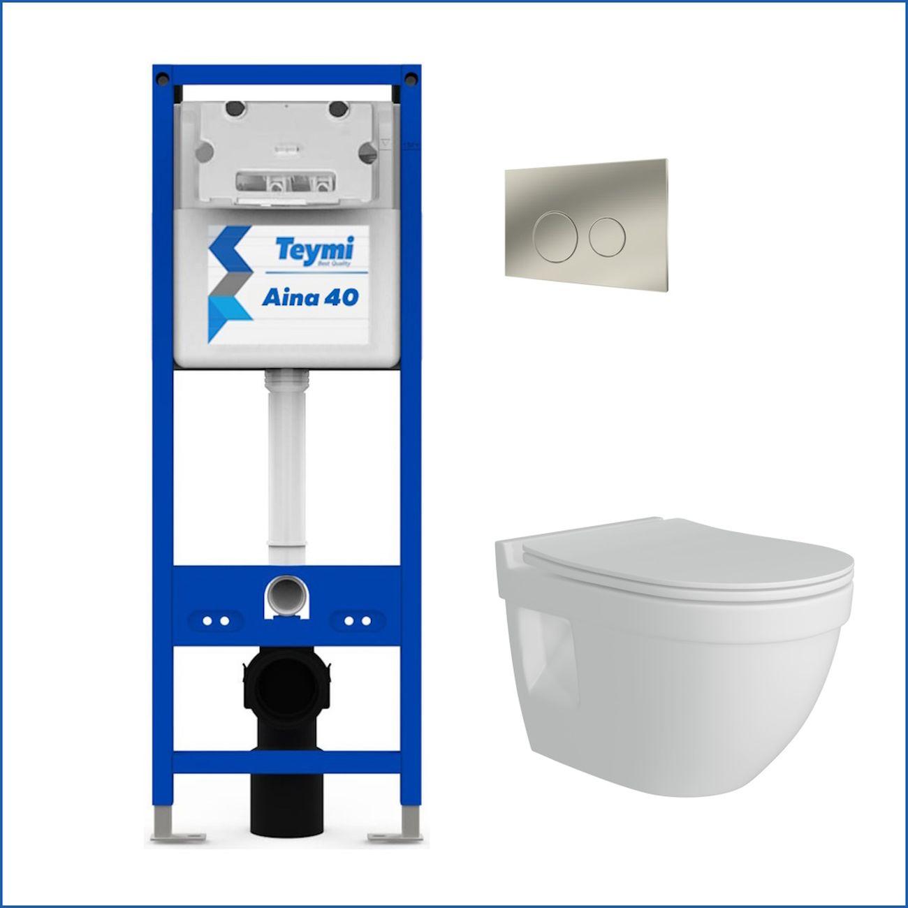 Комплекты для монтажа унитаза Teymi Vitra Pro кнопка нержавеющая сталь F16715