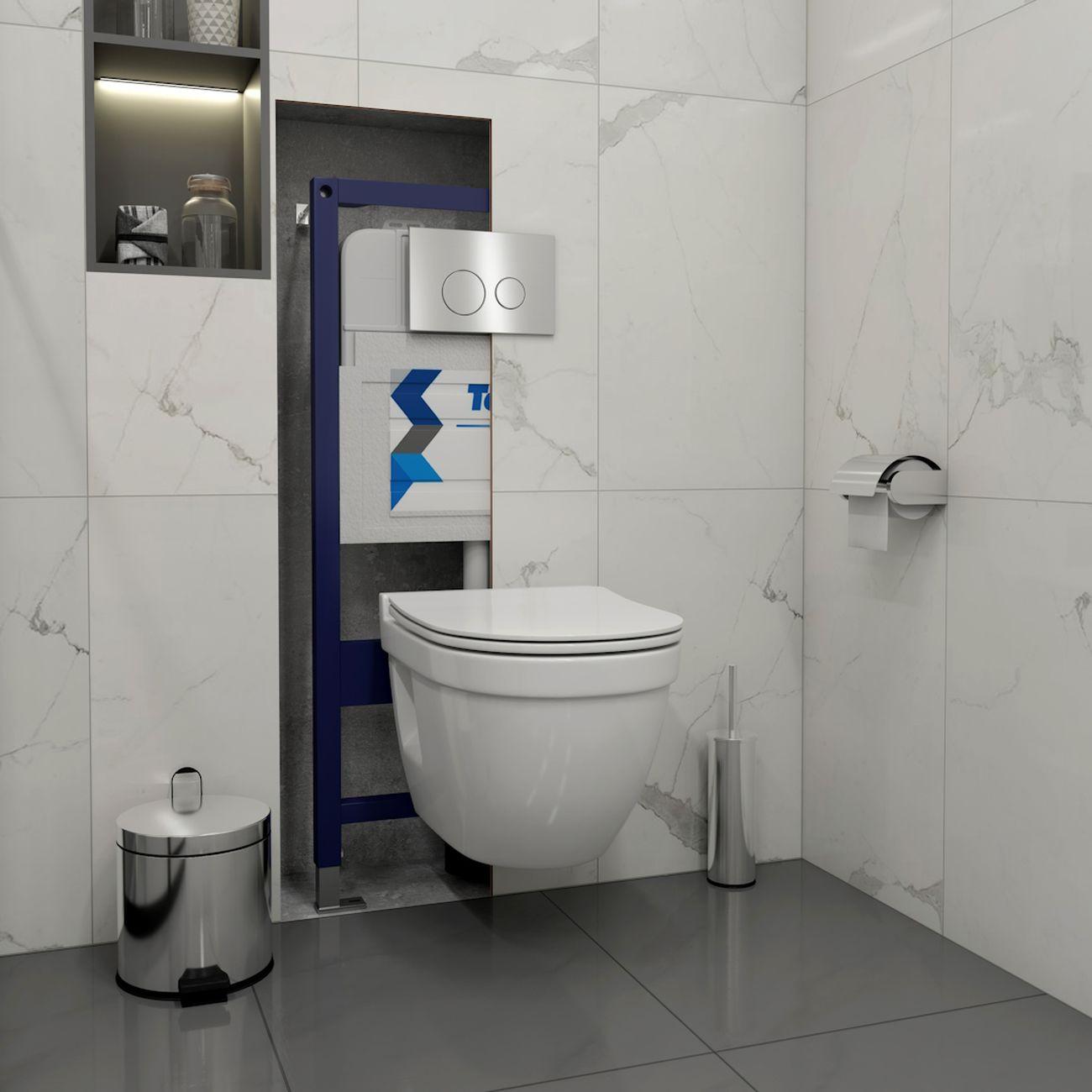 Комплекты для монтажа унитаза Teymi Vitra Pro кнопка нержавеющая сталь F16715