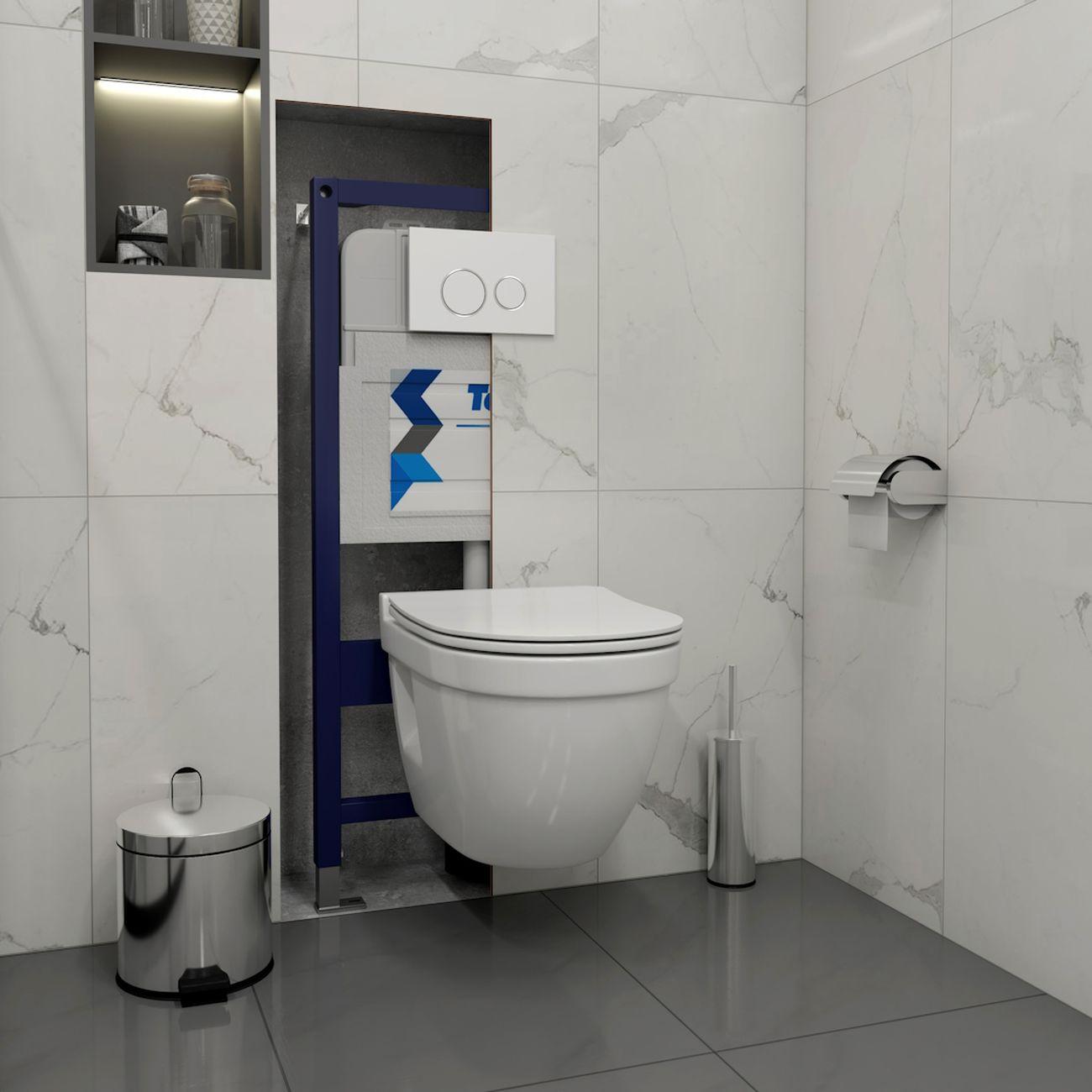 Комплекты для монтажа унитаза Teymi Vitra Pro кнопка белая / хром F16717