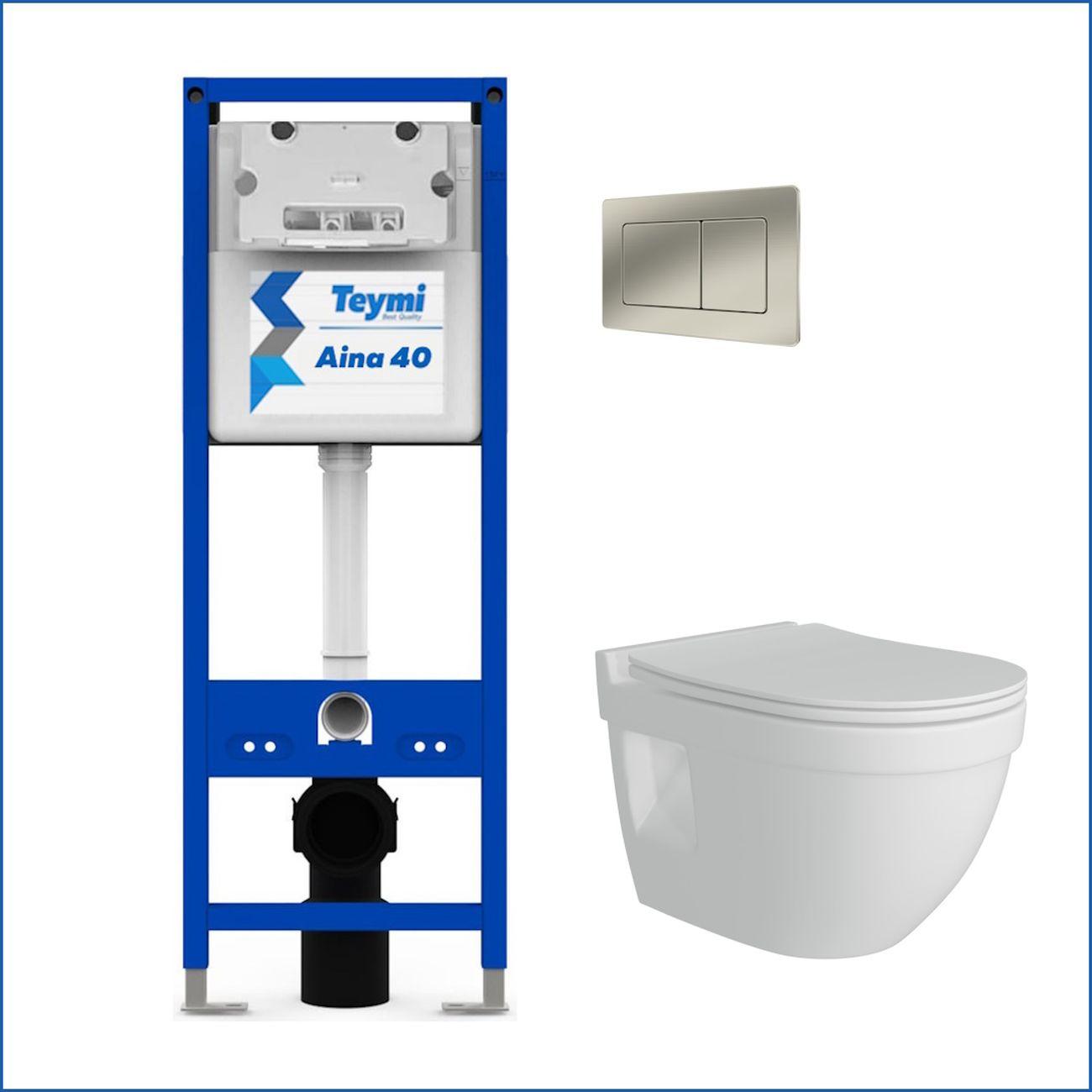 Комплекты для монтажа унитаза Teymi Vitra Pro кнопка нержавеющая сталь F16718