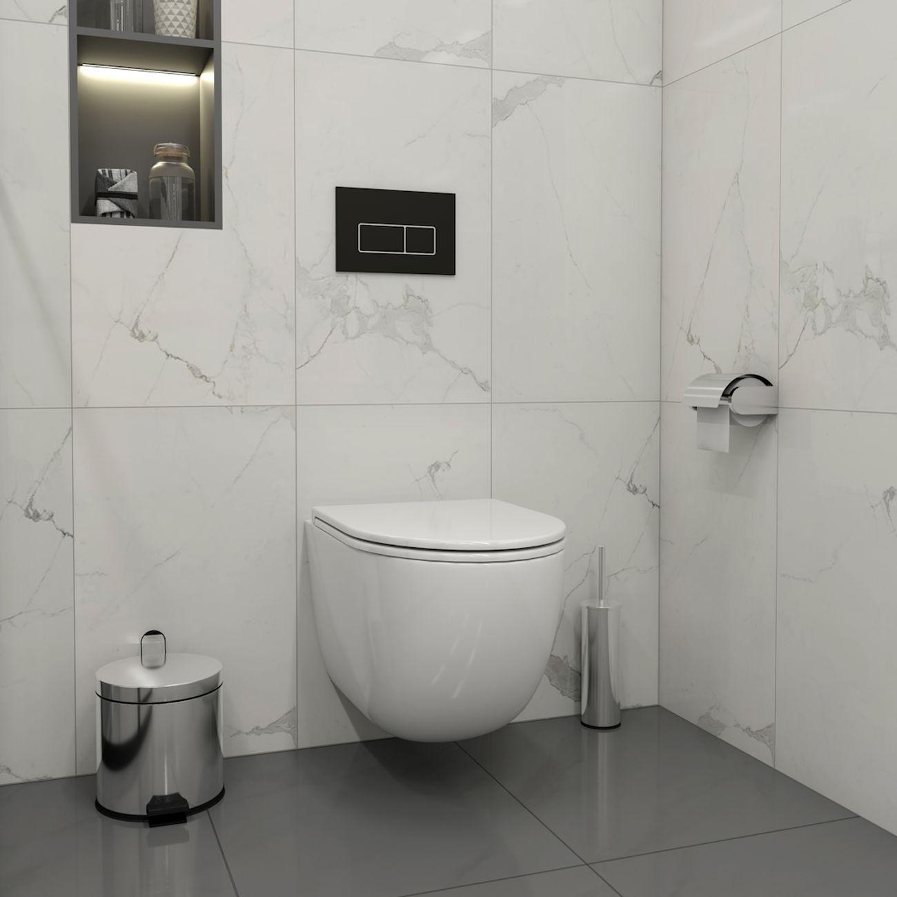 Комплекты для монтажа унитаза Teymi Lina Vortex кнопка черная / хром F16737