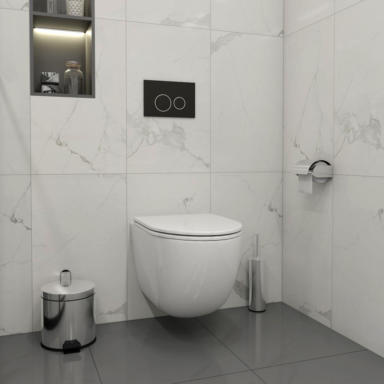 Комплекты для монтажа унитаза Teymi Lina Vortex кнопка черная / хром F16740