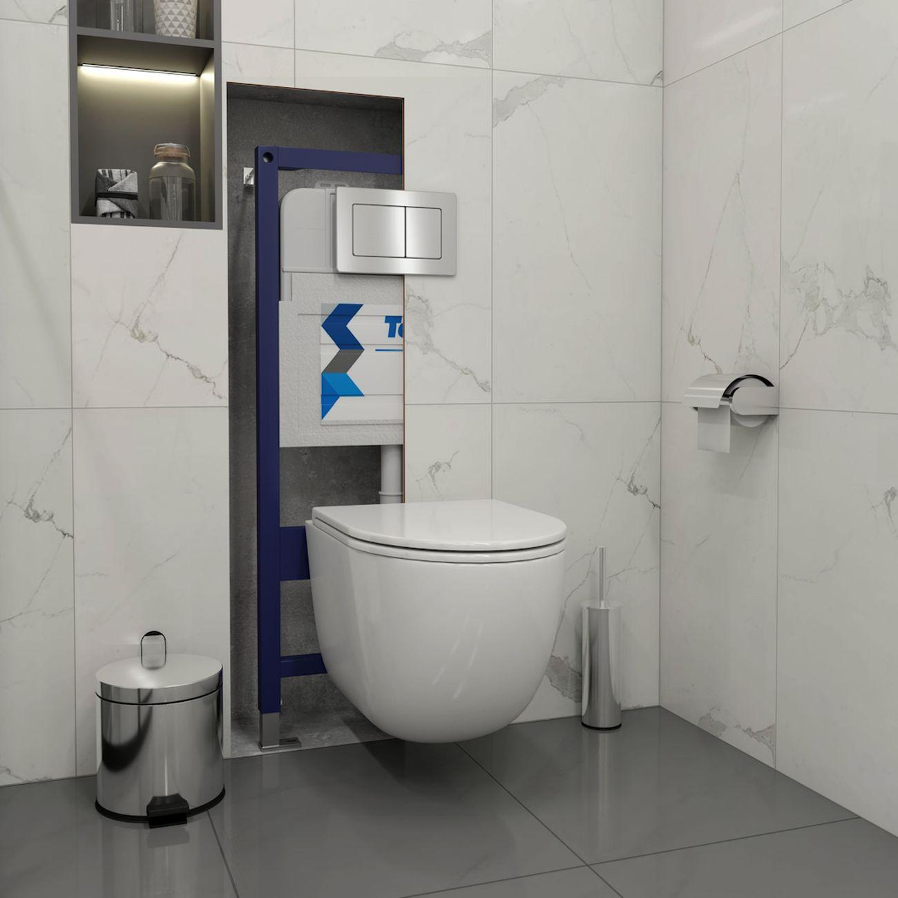 Комплекты для монтажа унитаза Teymi Lina Vortex кнопка нержавеющая сталь F16742