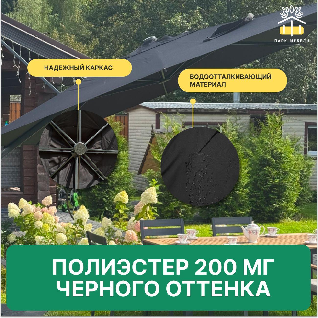 Зонт садовый Royal Family SKY квадратный зонт с плитами, черный