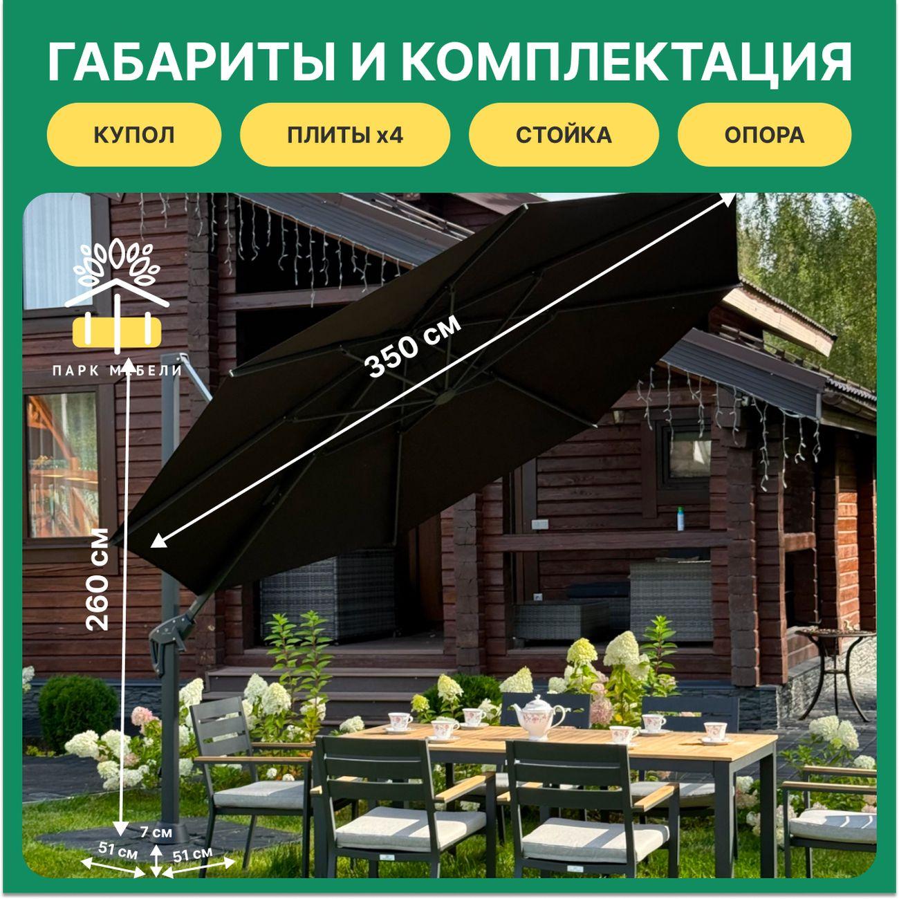 Зонт садовый Royal Family SKY круглый зонт с плитами, черный