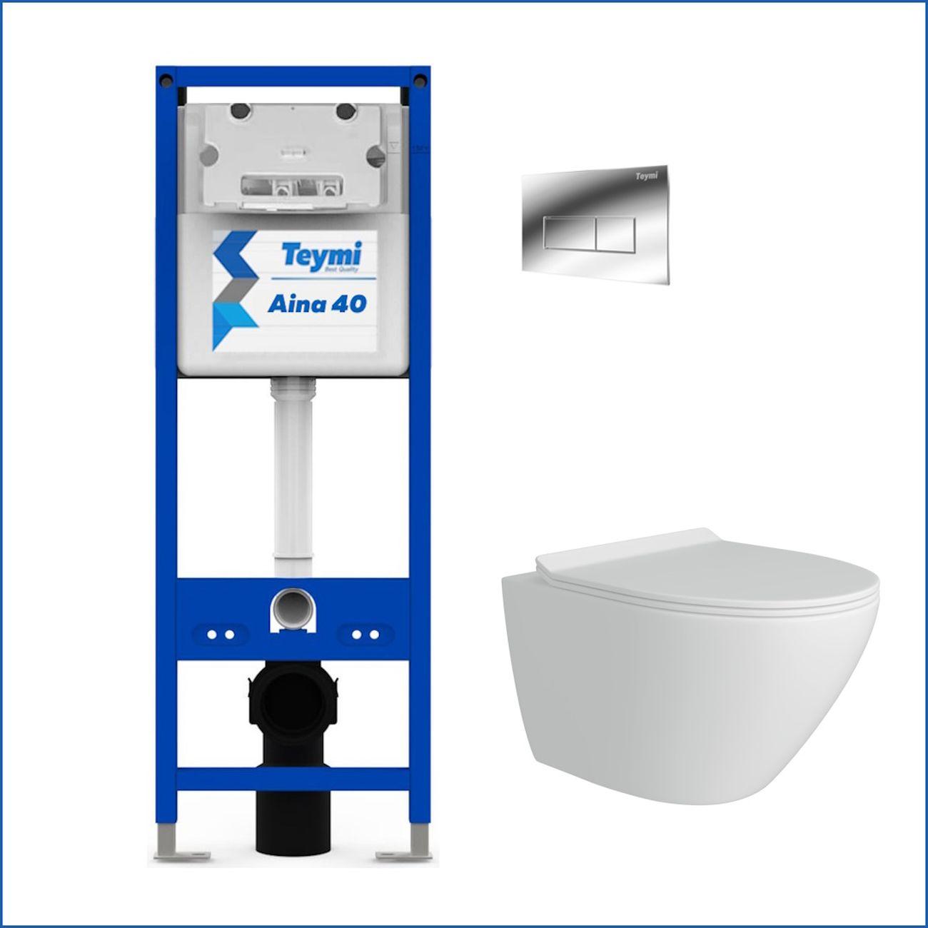 Комплекты для монтажа унитаза Teymi Lina Pro кнопка хром F16745