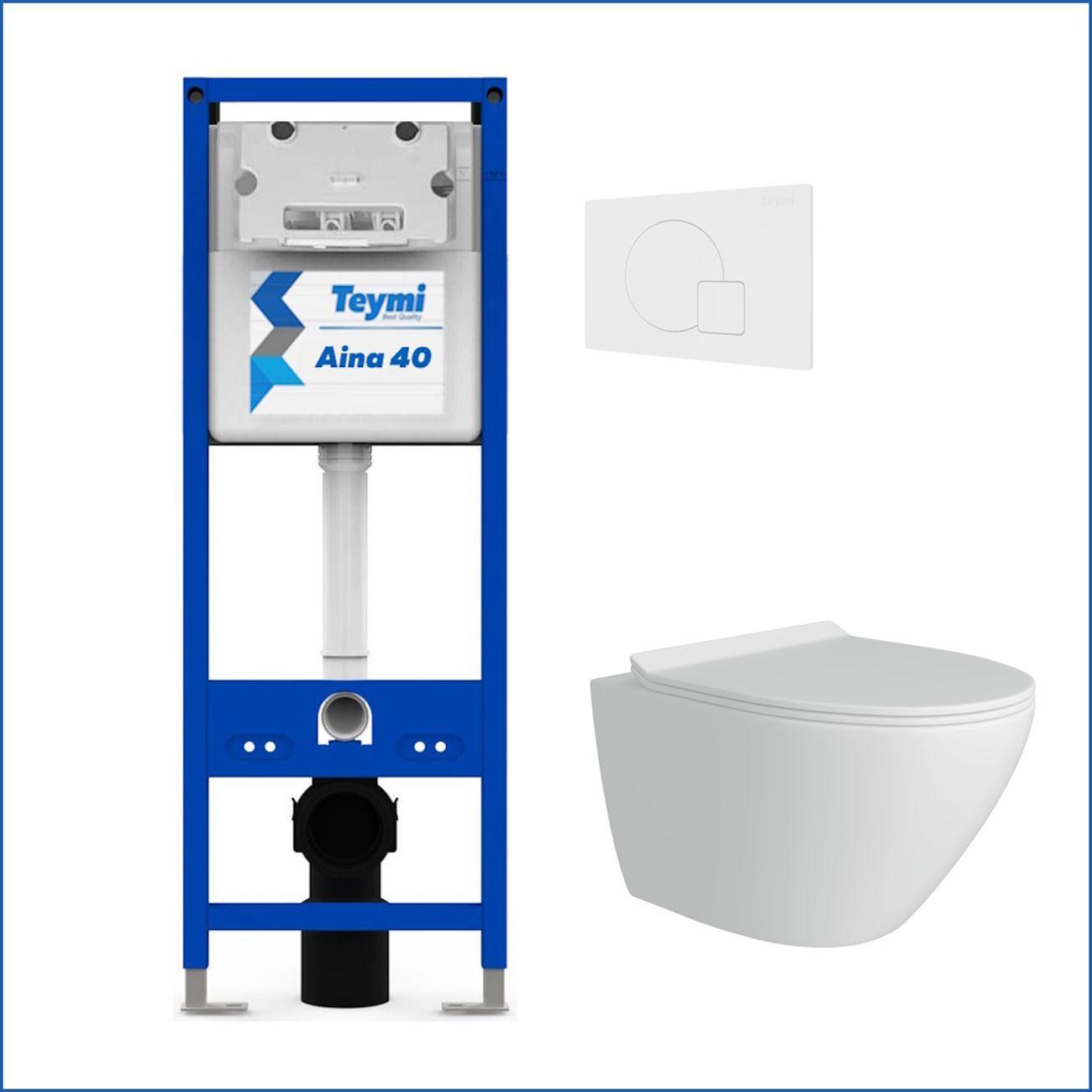 Комплекты для монтажа унитаза Teymi Lina Pro кнопка белая F16759