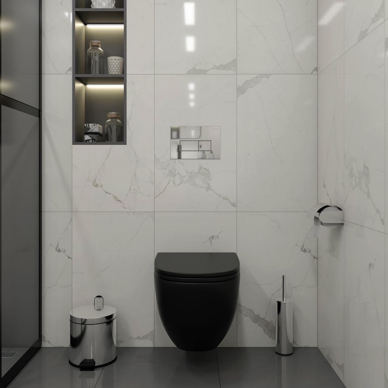 Комплекты для монтажа унитаза Teymi Lina S черный, кнопка хром F16769