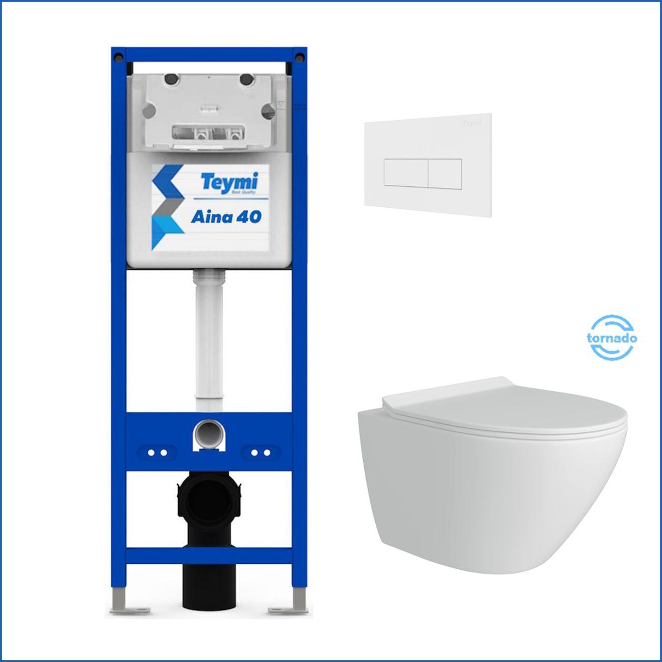 Комплекты для монтажа унитаза Teymi Lina Pro Vortex кнопка белая F16819