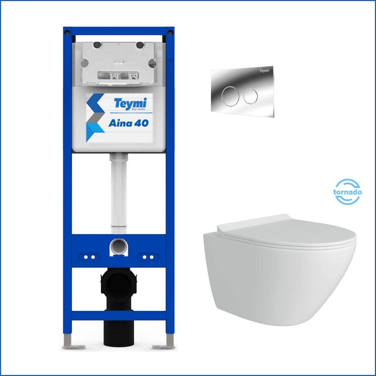 Комплекты для монтажа унитаза Teymi Lina Pro Vortex кнопка хром F16823