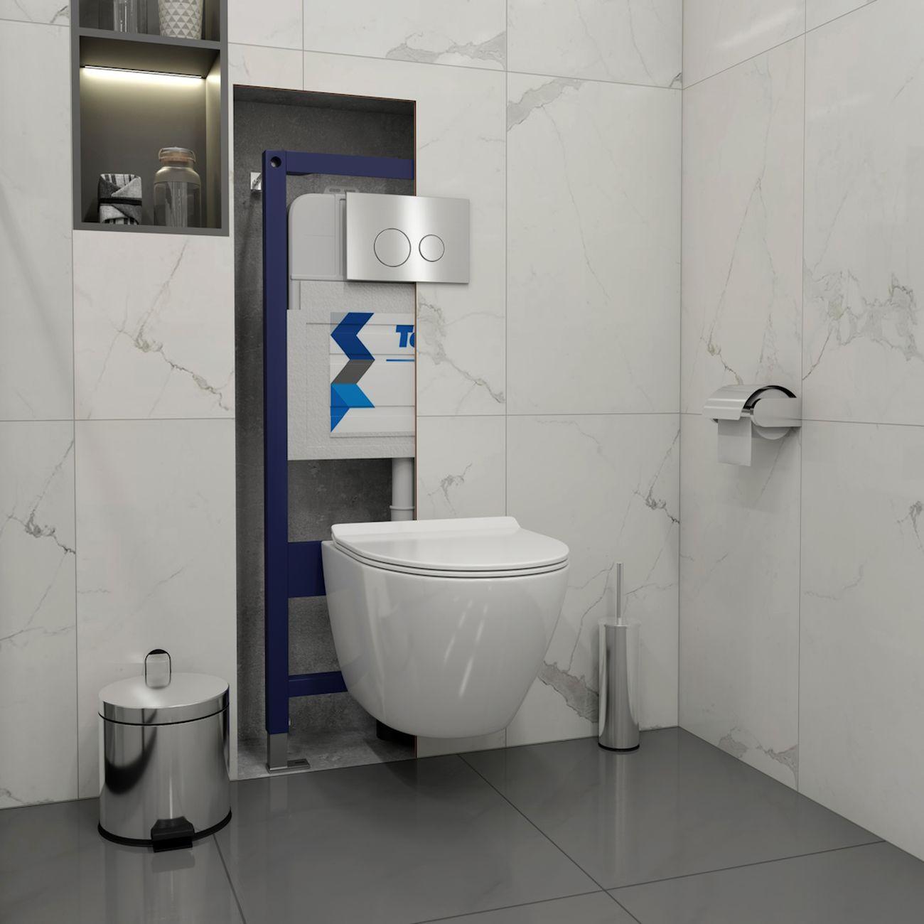 Комплекты для монтажа унитаза Teymi Lina Pro Vortex кнопка нержавеющая сталь F16826