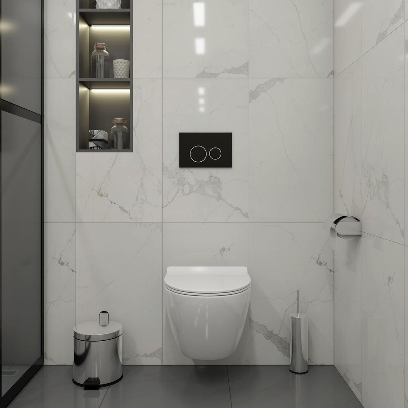 Комплекты для монтажа унитаза Teymi Lina Pro Vortex кнопка черная/хром F16827