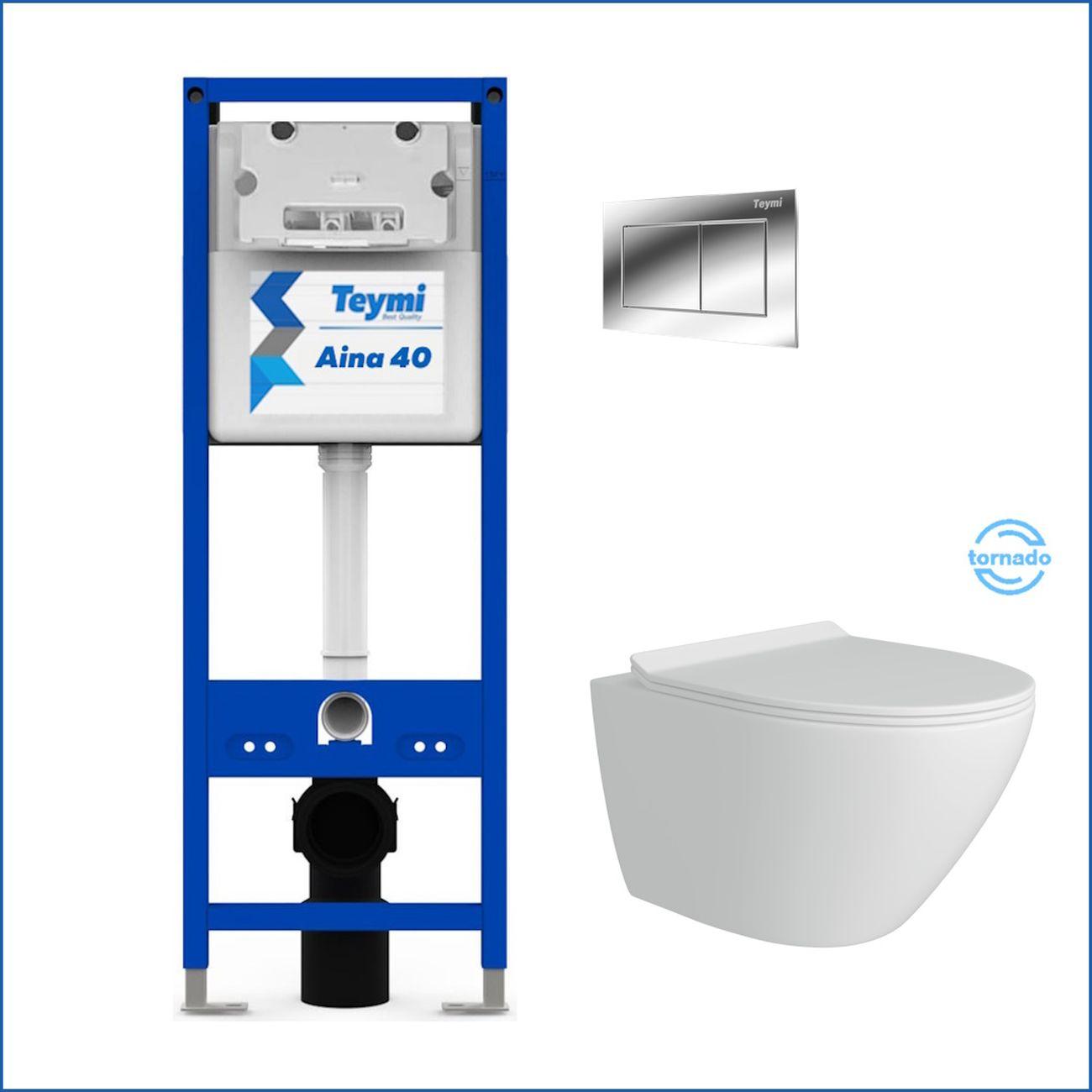 Комплекты для монтажа унитаза Teymi Lina Pro Vortex кнопка хром F16829