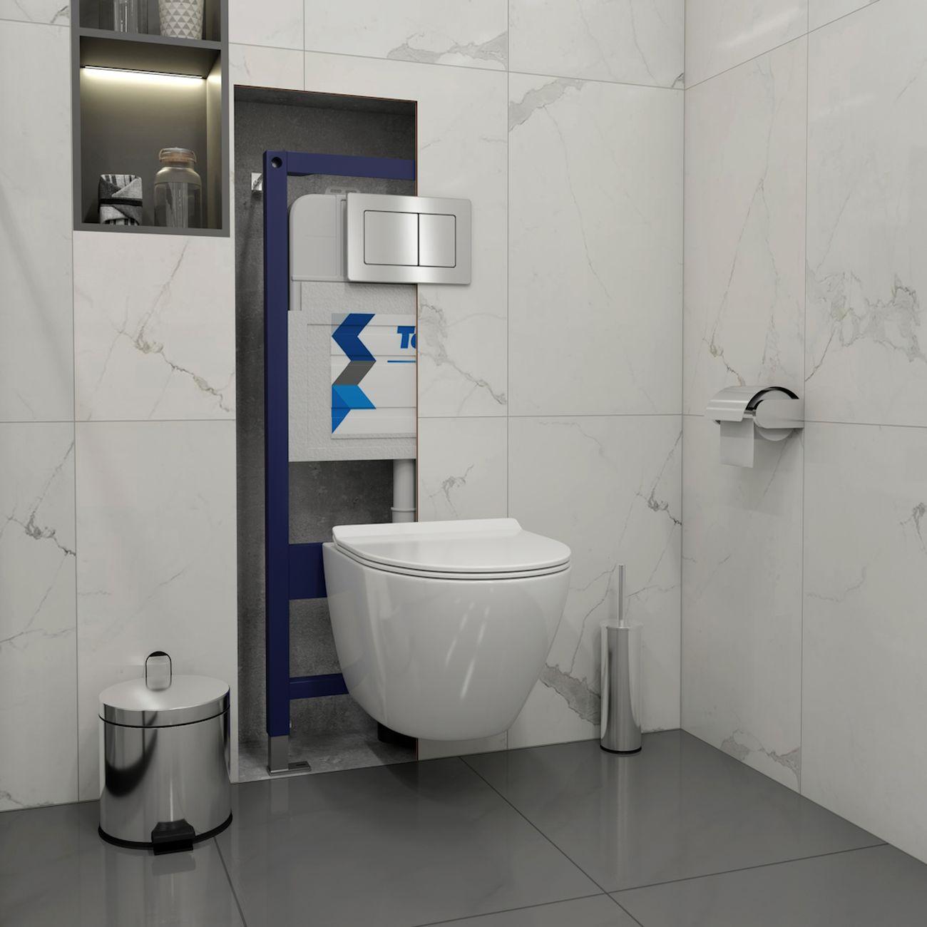 Комплекты для монтажа унитаза Teymi Lina Pro Vortex кнопка нержавеющая сталь F16832