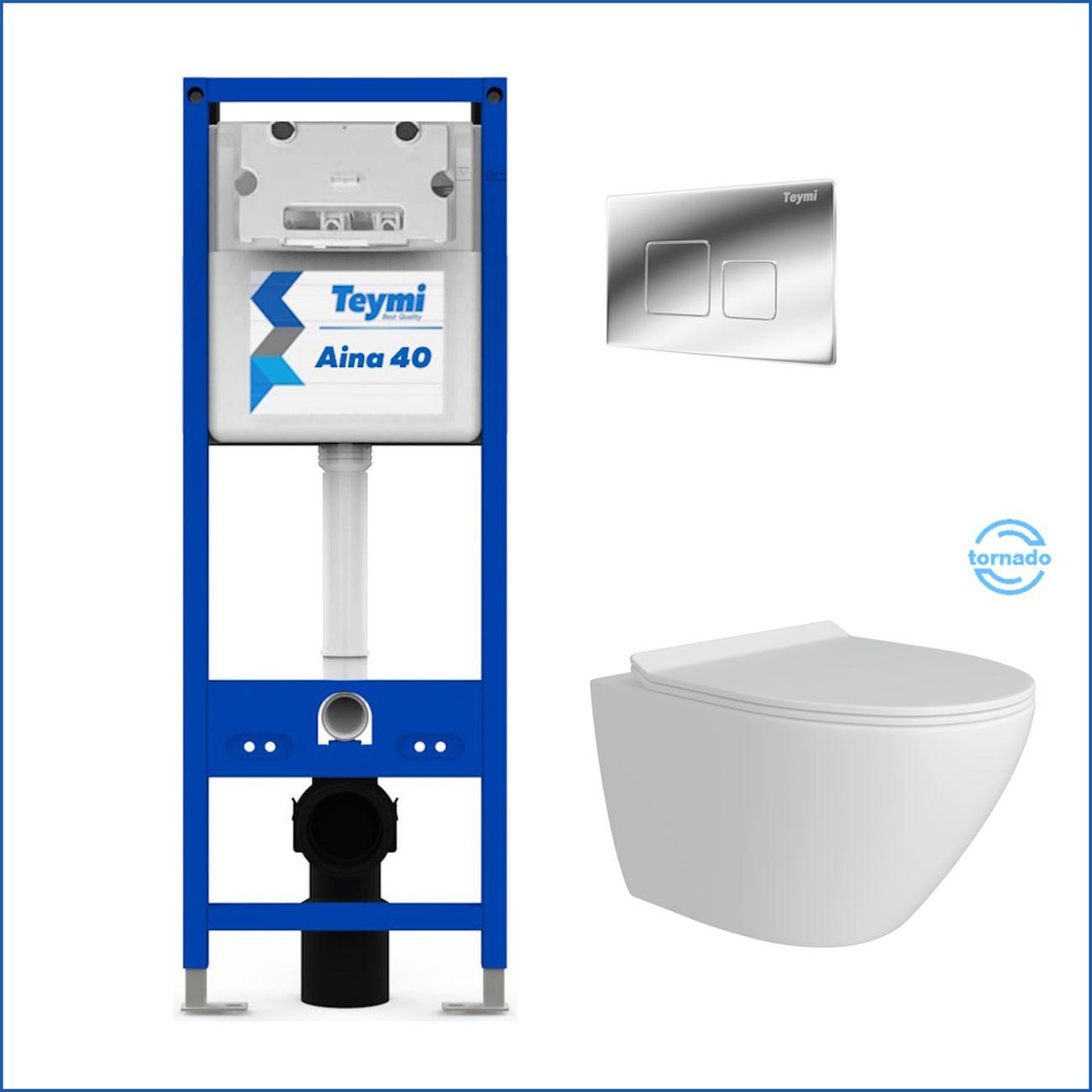 Комплекты для монтажа унитаза Teymi Lina Pro Vortex кнопка хром F16833