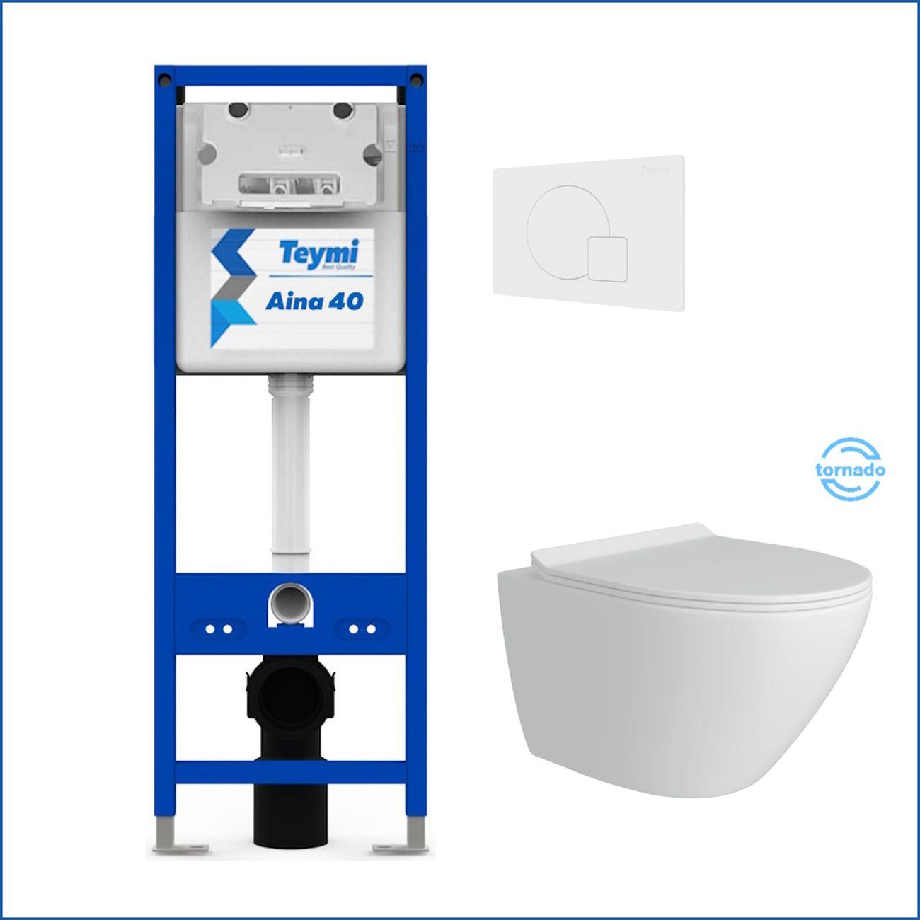 Комплекты для монтажа унитаза Teymi Lina Pro Vortex кнопка белая F16838