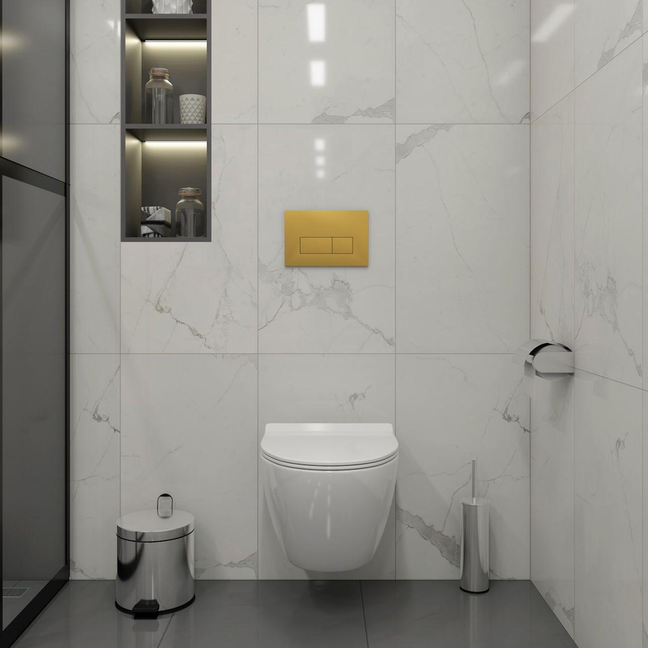 Комплекты для монтажа унитаза Teymi Lina Pro Vortex кнопка золото F16840