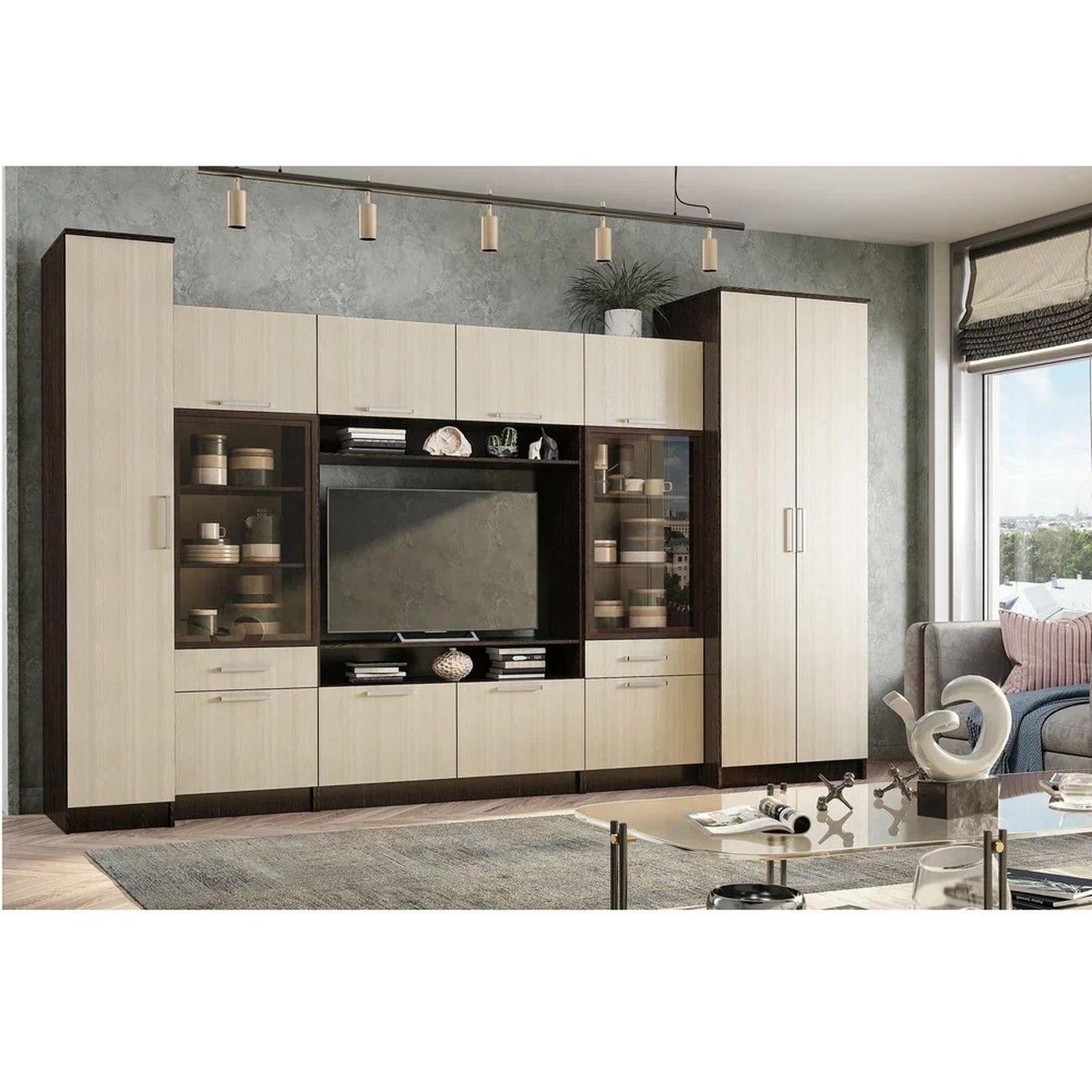 Шкаф БТС МЕБЕЛЬ двухстворчатый с перегородкой BTS, венге фото