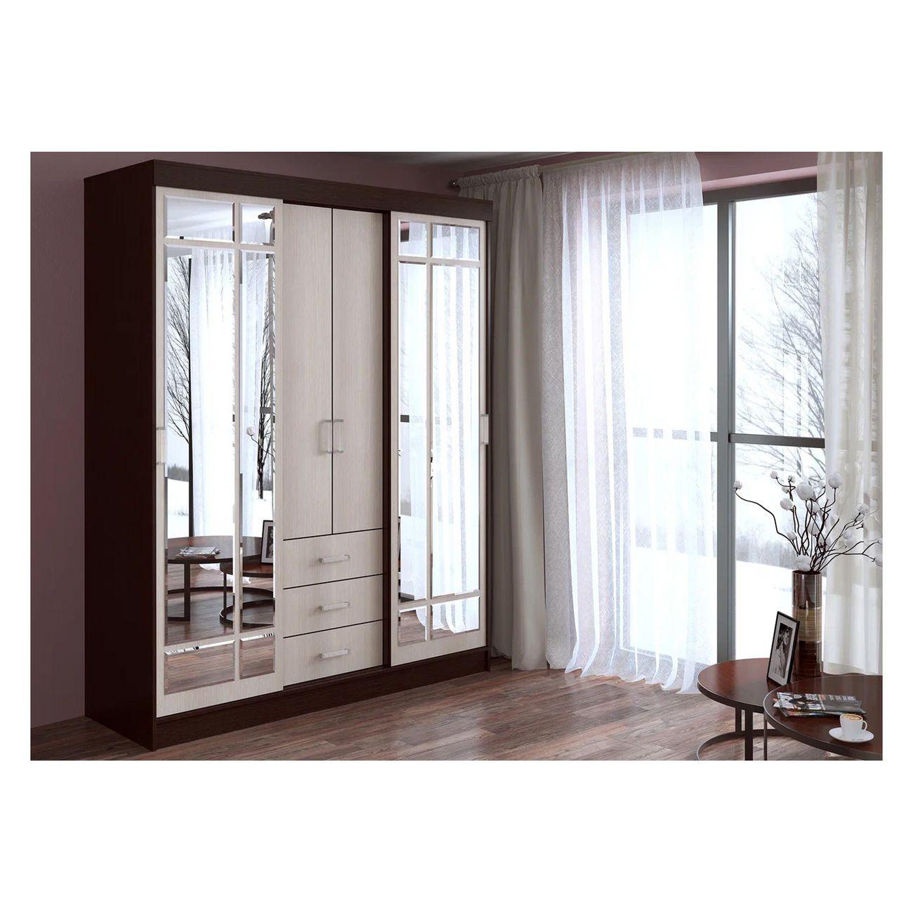 Шкаф-купе БТС МЕБЕЛЬ комбинированный Маэстро, венге, лоредо