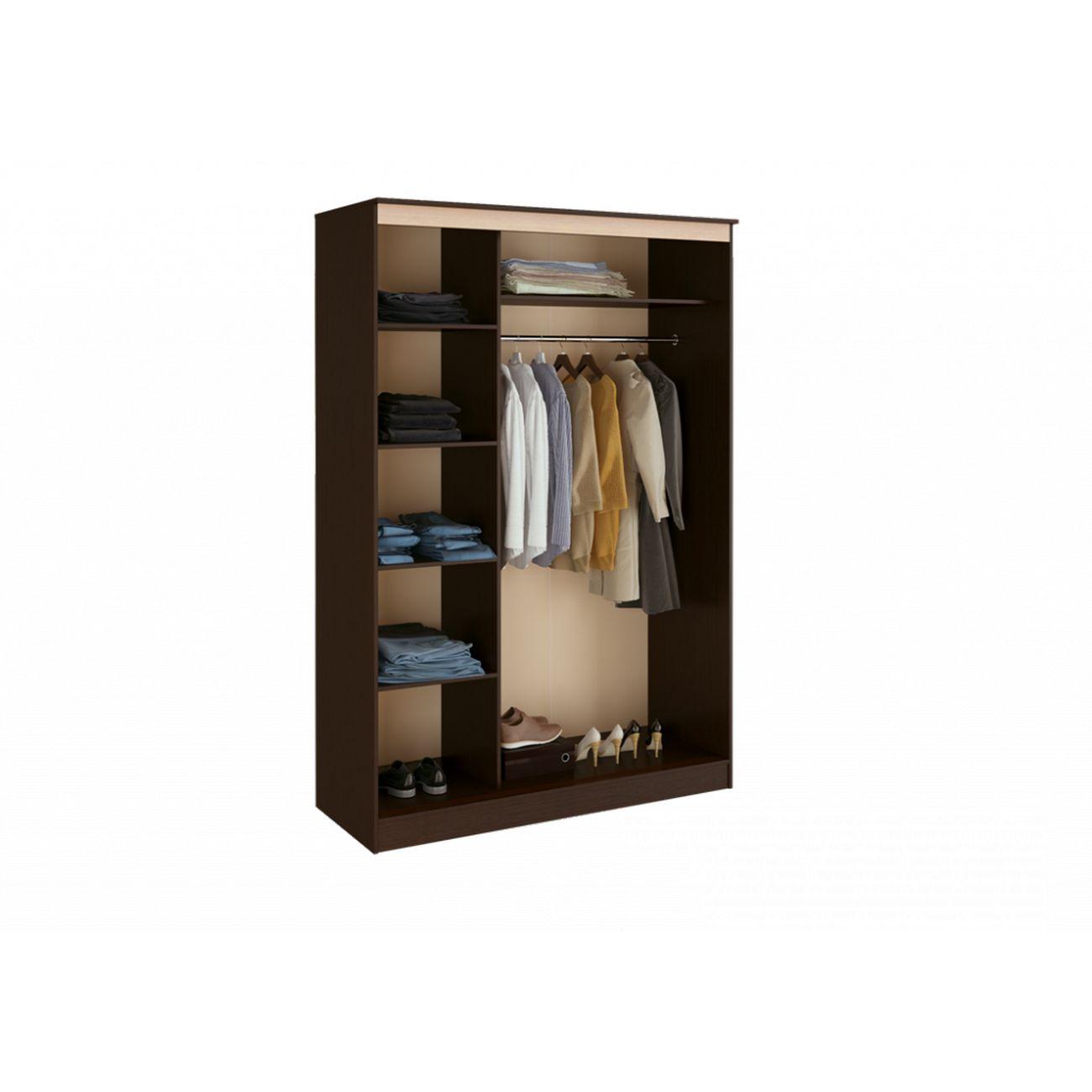 Шкаф-купе БТС МЕБЕЛЬ трехдверный Сакура, венге/лоредо