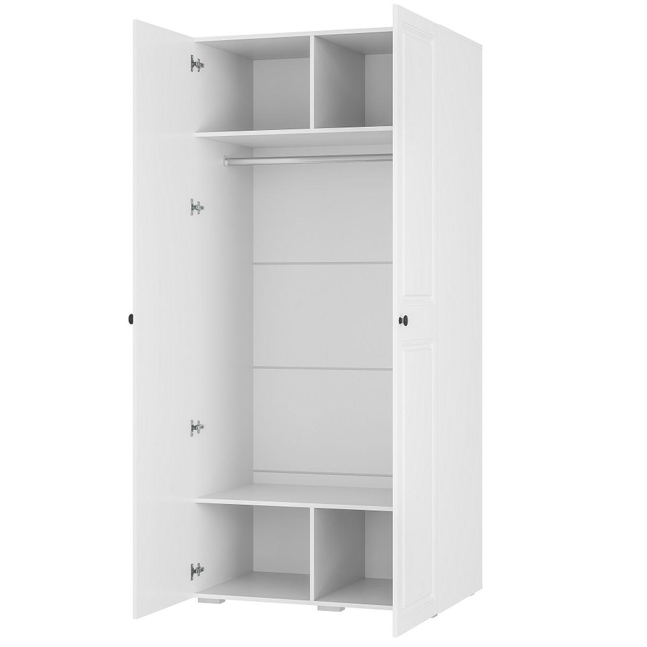 Шкаф БТС МЕБЕЛЬ двухстворчатый Софт ШК-02 белый/эмаль белая (F26)