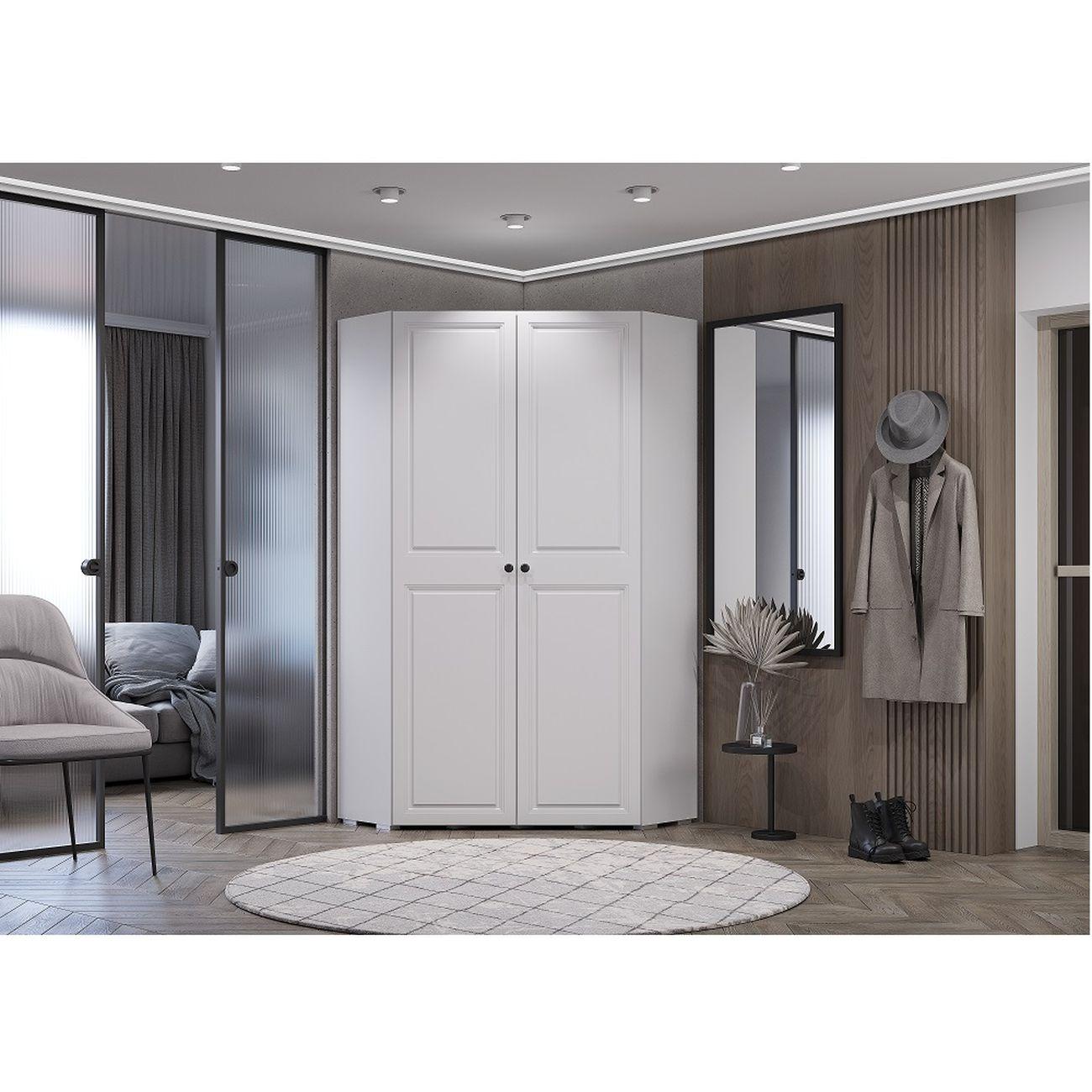 Шкаф БТС МЕБЕЛЬ угловой Софт ШКУ-01 белый/эмаль белая (F26)