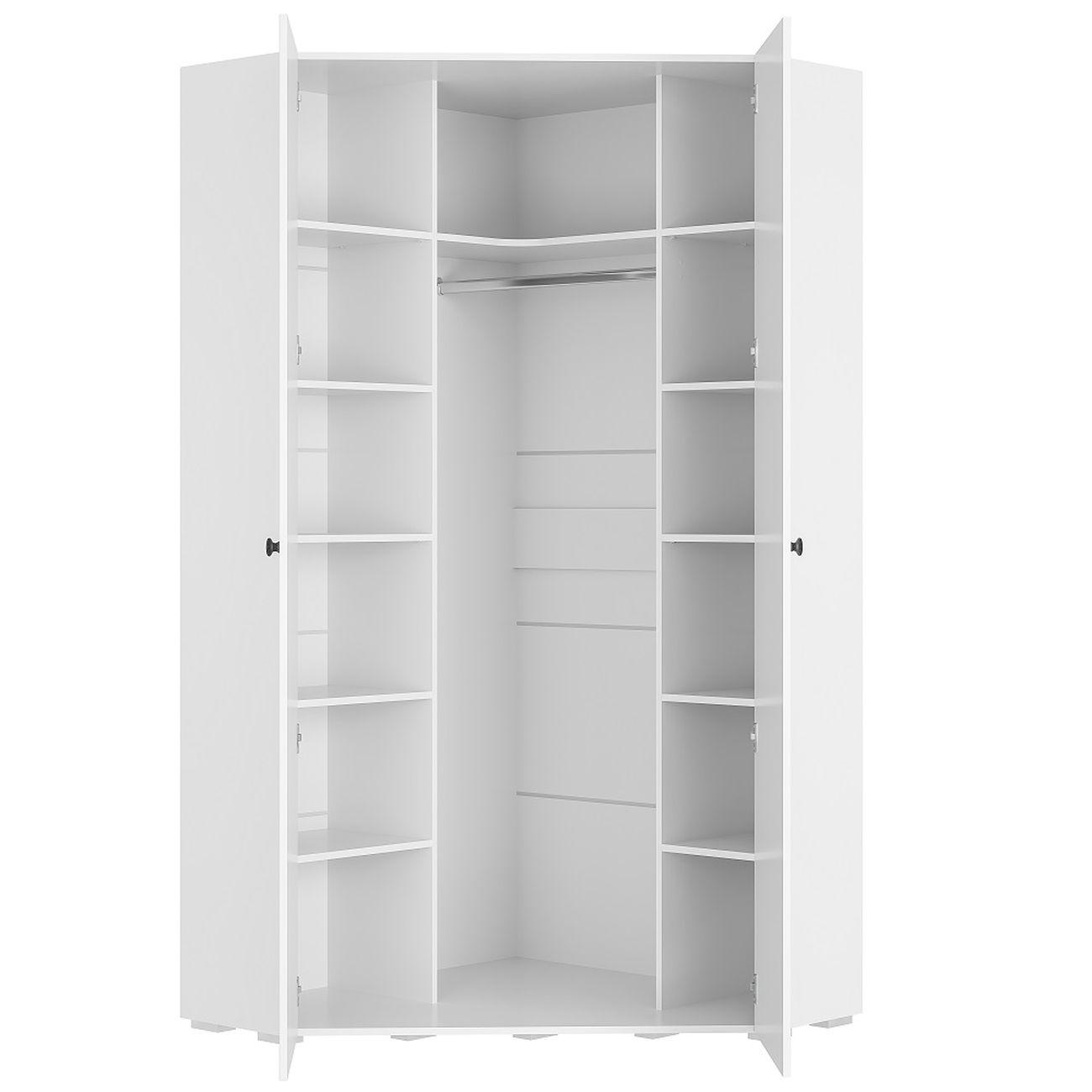 Шкаф БТС МЕБЕЛЬ угловой Софт ШКУ-01 белый/эмаль белая (F26)