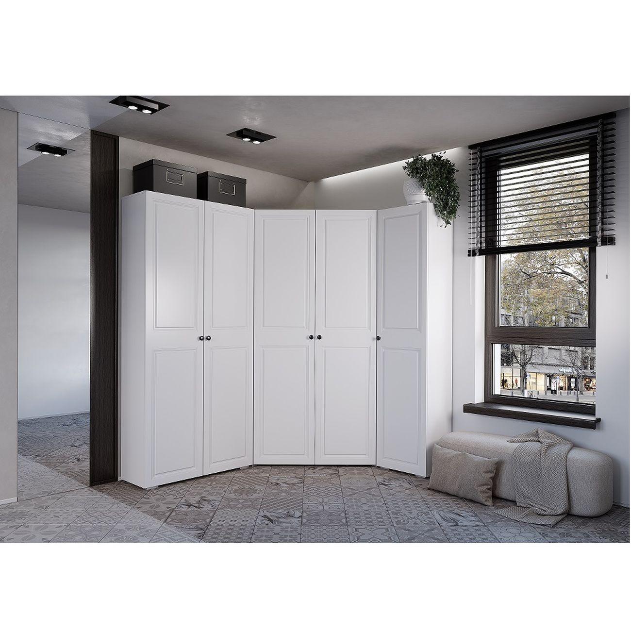 Шкаф БТС МЕБЕЛЬ угловой Софт ШКУ-01 белый/эмаль белая (F26)