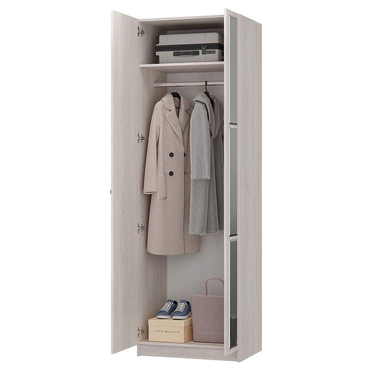 Шкаф БТС МЕБЕЛЬ двухстворчатый Зарина ШК-01, ясень белый