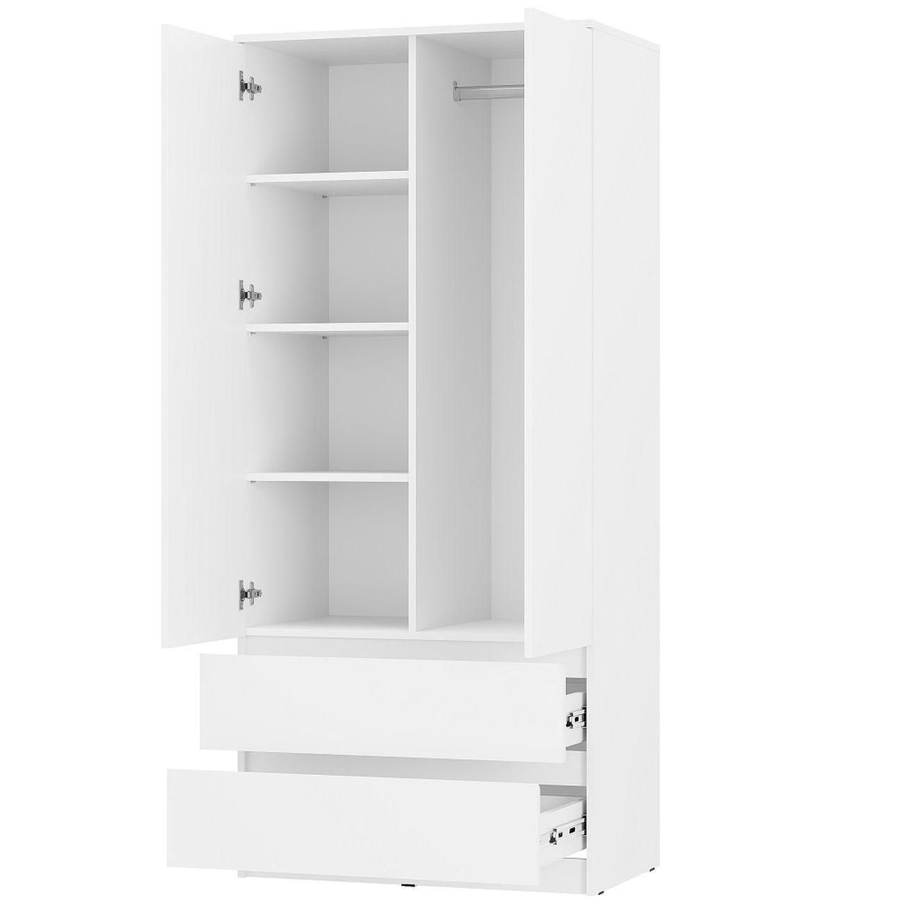 Шкаф БТС МЕБЕЛЬ двухстворчатый Симпл ШК-03, белый