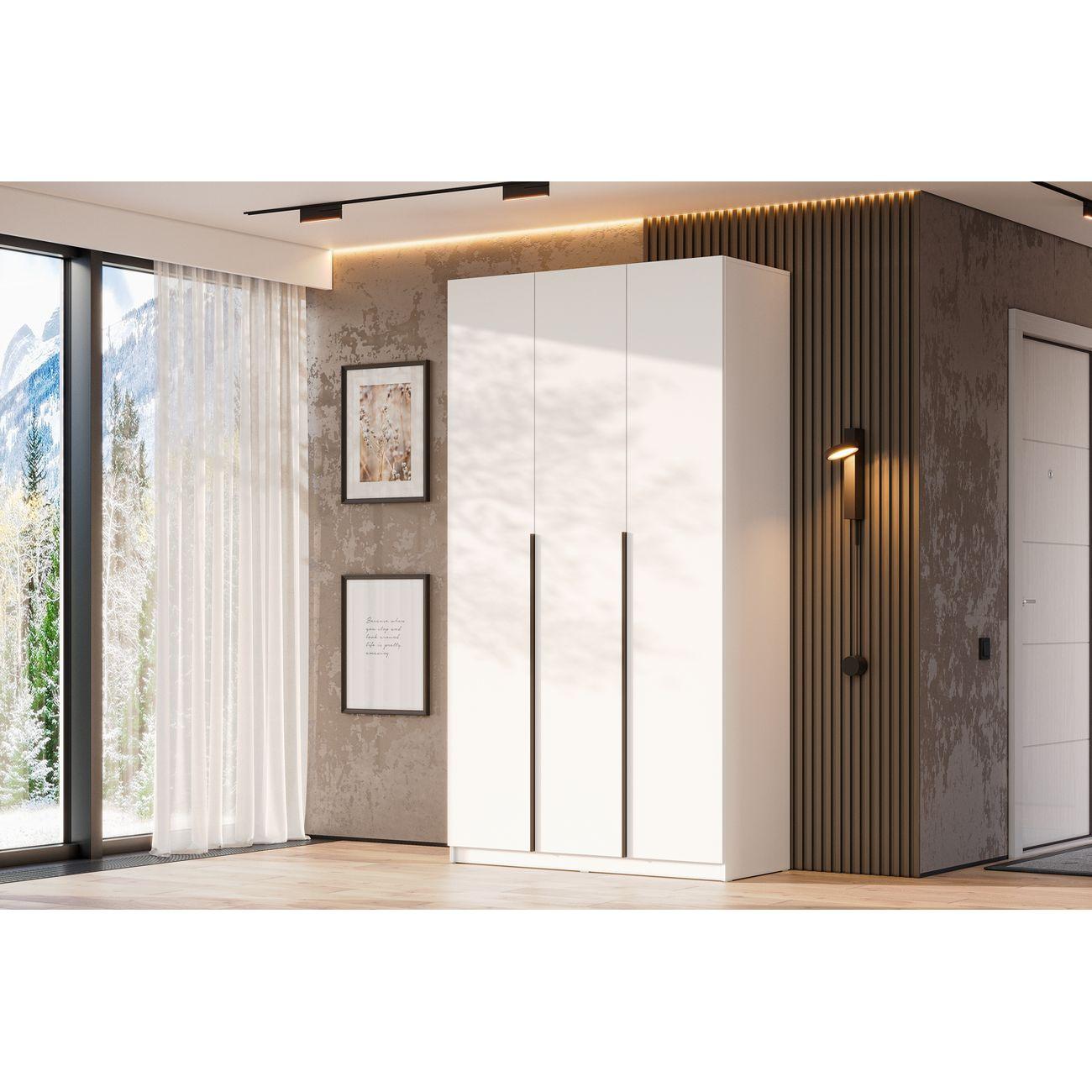 Шкаф Арника мебель распашной (5 полок + штанга) ШК 5 (1200), белый