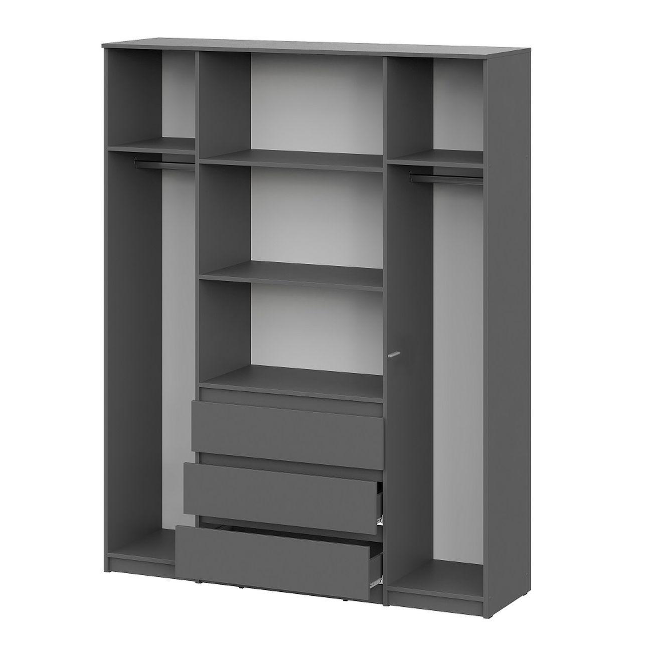 Шкаф Арника мебель 4х дверный Денвер, графит