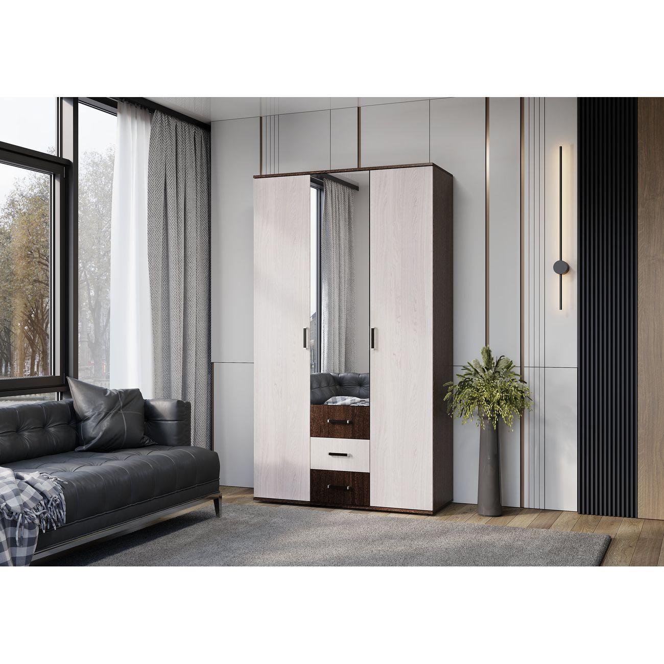 Шкаф БТС МЕБЕЛЬ угловой Белла, венге/ясень белый