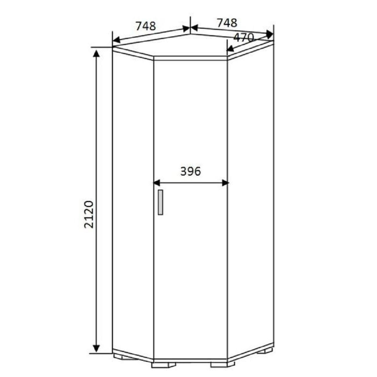 Шкаф БТС МЕБЕЛЬ угловой Белла, венге/ясень белый