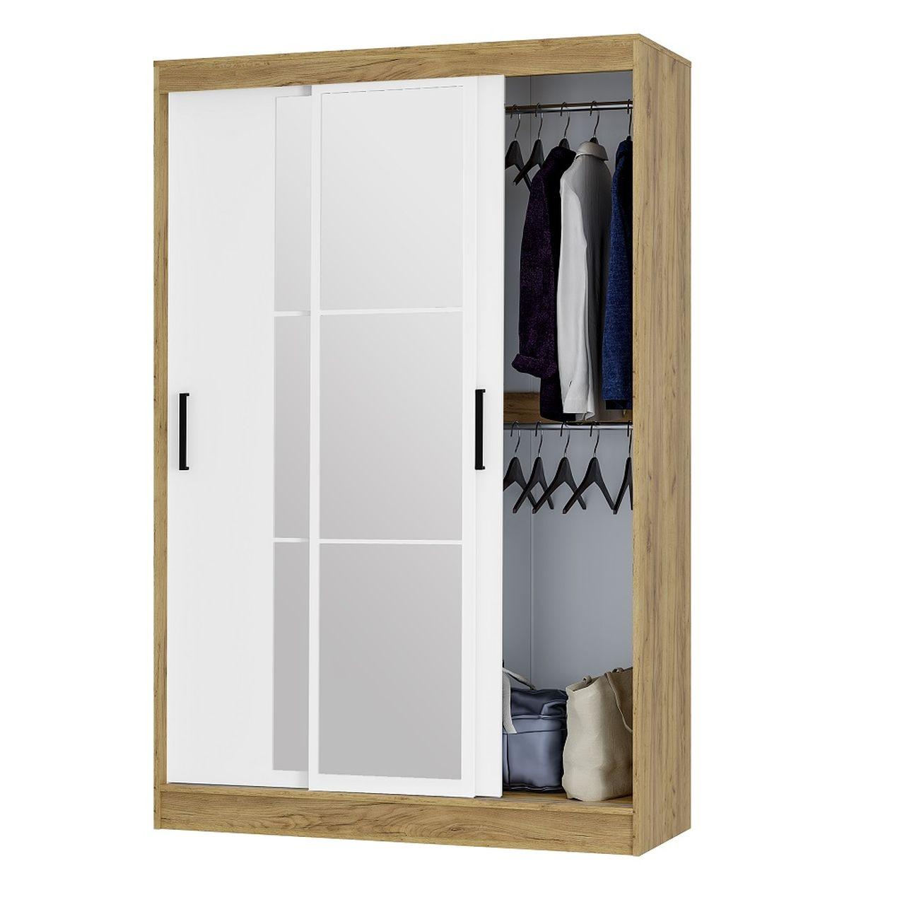 Шкаф-купе БТС МЕБЕЛЬ Тайм ШКК-03, крафт/белый