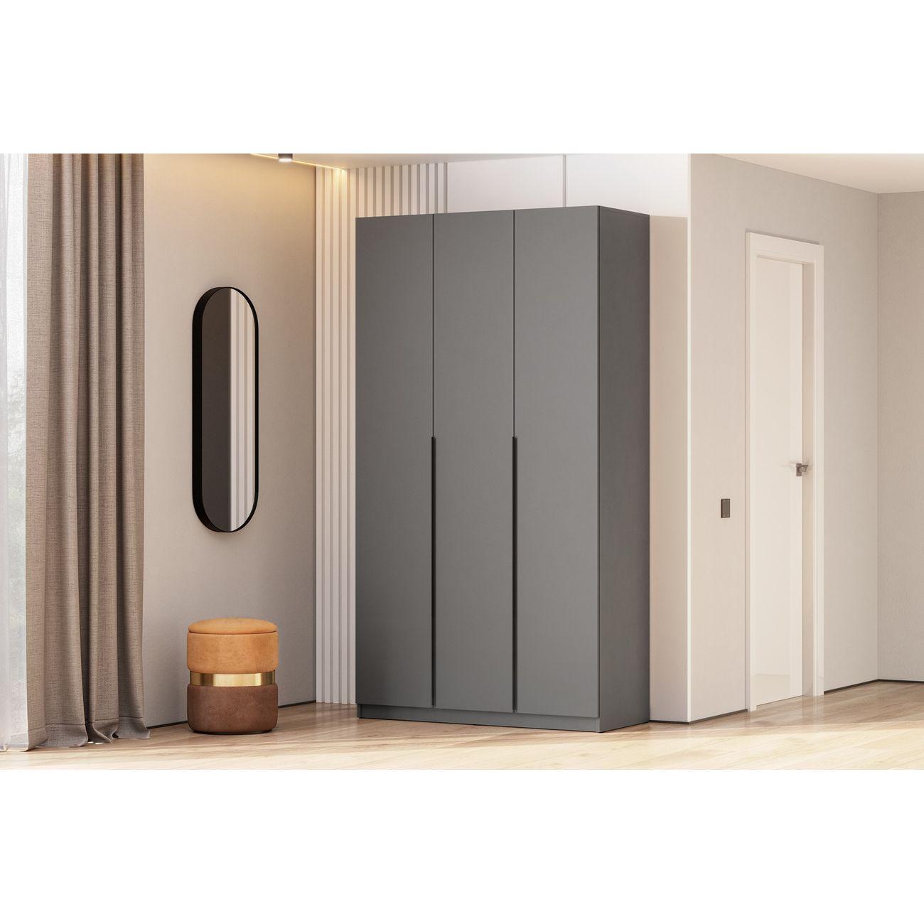 Шкаф Арника мебель распашной (5 полок + штанга) ШК 5 (1200), графит