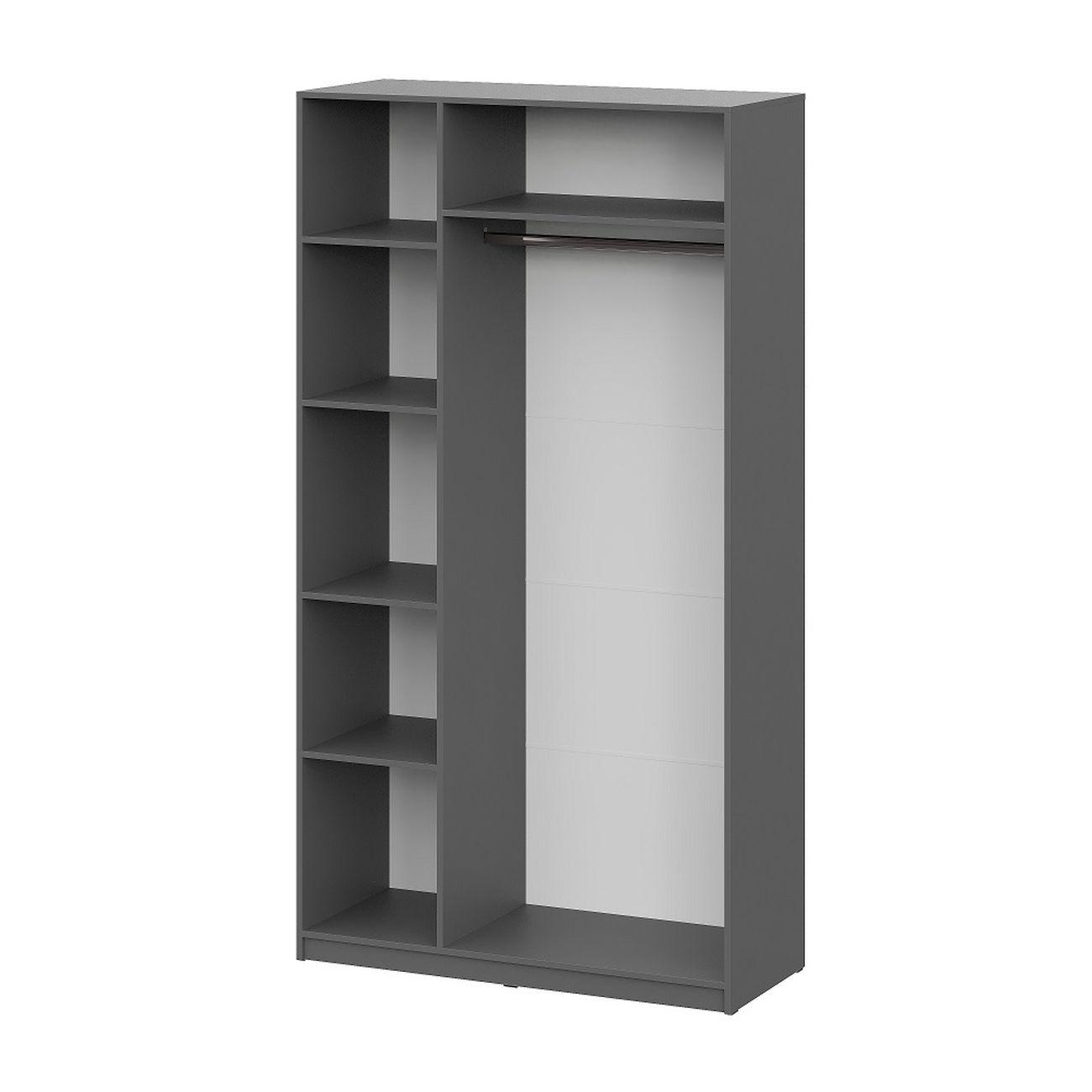 Шкаф Арника мебель распашной (5 полок + штанга) ШК 5 (1200), графит