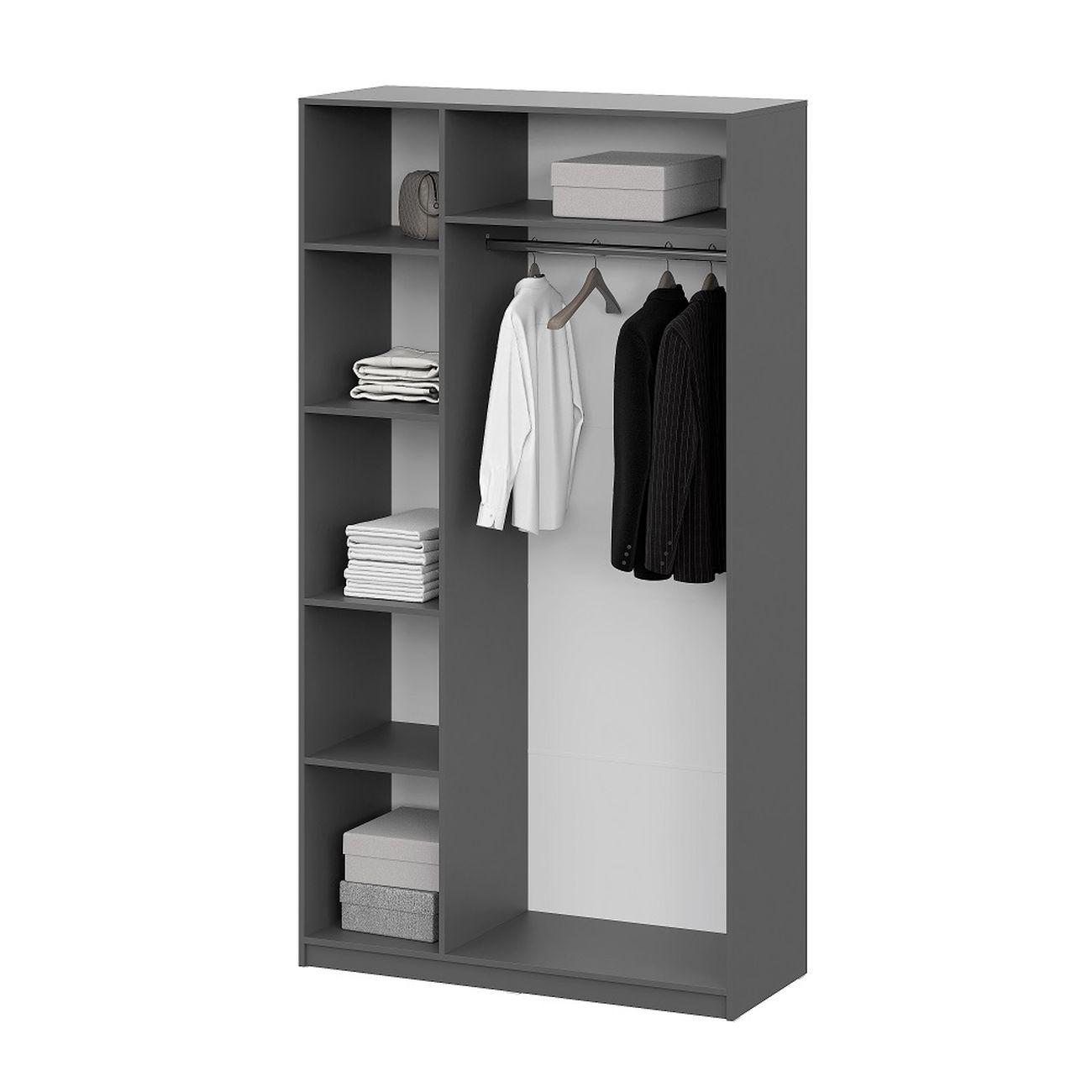 Шкаф Арника мебель распашной (5 полок + штанга) ШК 5 (1200), графит