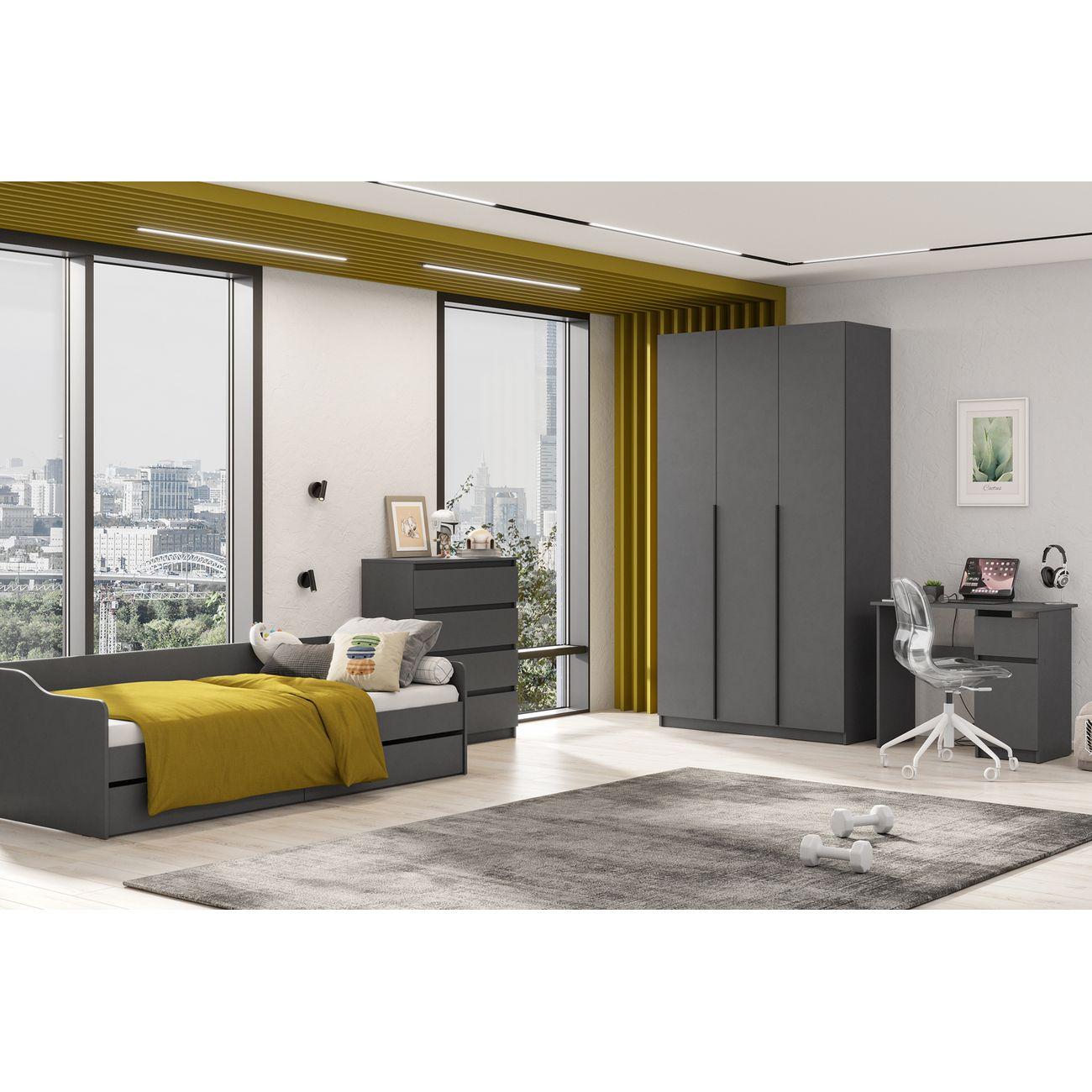 Шкаф Арника мебель с наполнением (7 полок+штанга) ШК 5 (1200) графит