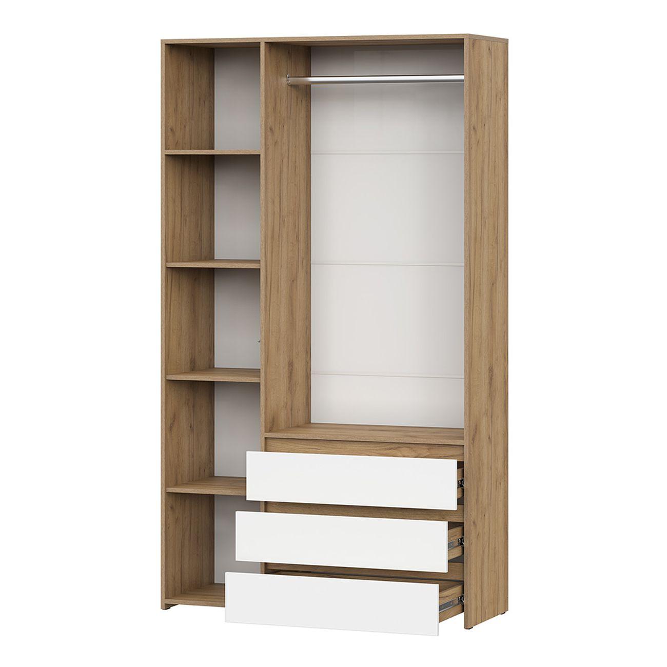 Шкаф Арника мебель трехстворчатый Некст 1, дуб золотой, белый