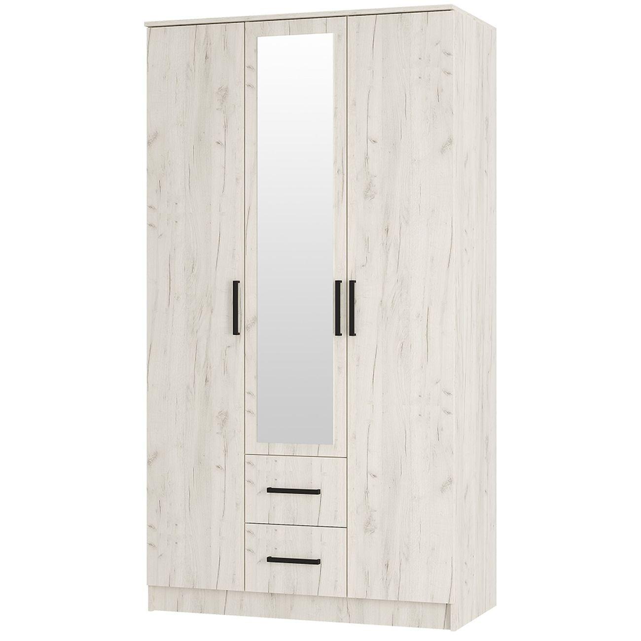 Шкаф БТС МЕБЕЛЬ трехстворчатый Фиеста, дуб крафт белый